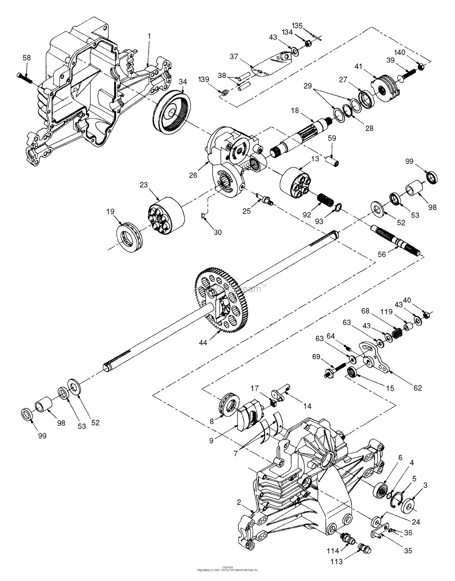 Husqvarna LTH 120 (954140003C) (1998-02) Parts Diagram for Hydro Gear ...