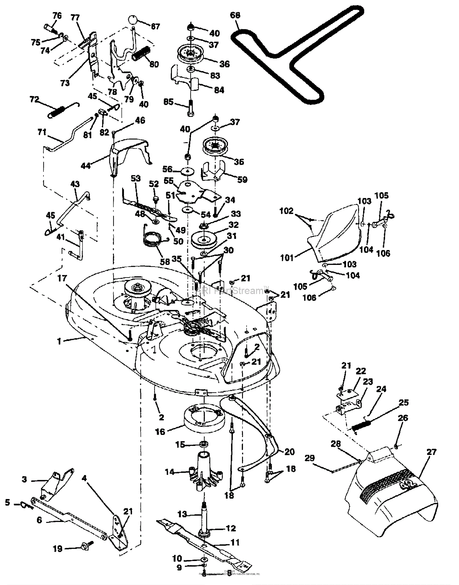 Husqvarna LTH 125 (HC125H42C) (954002721) (1996-04) Parts Diagram for ...