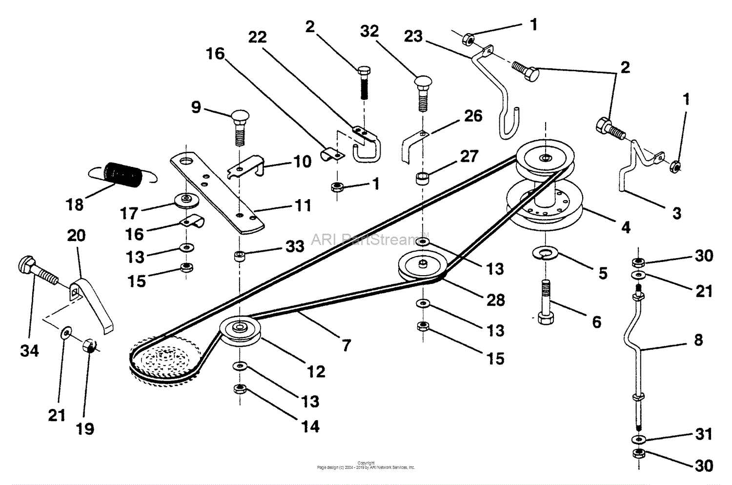 Husqvarna LTH 13 (HAR13H38B) (954001042) (1995-01) Parts Diagram for ...