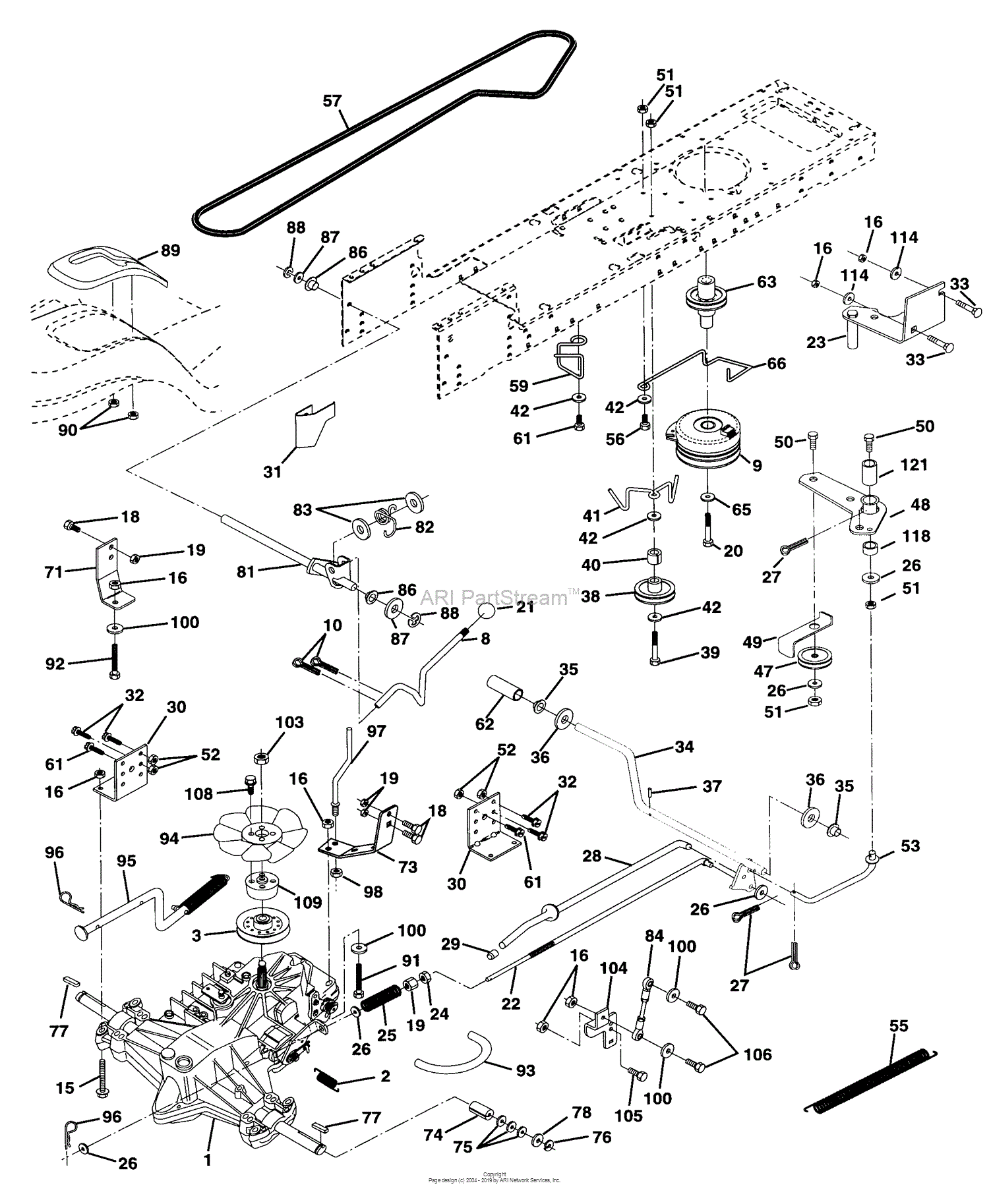 Husqvarna LTH 130 (1997-12) Parts Diagram for Drive