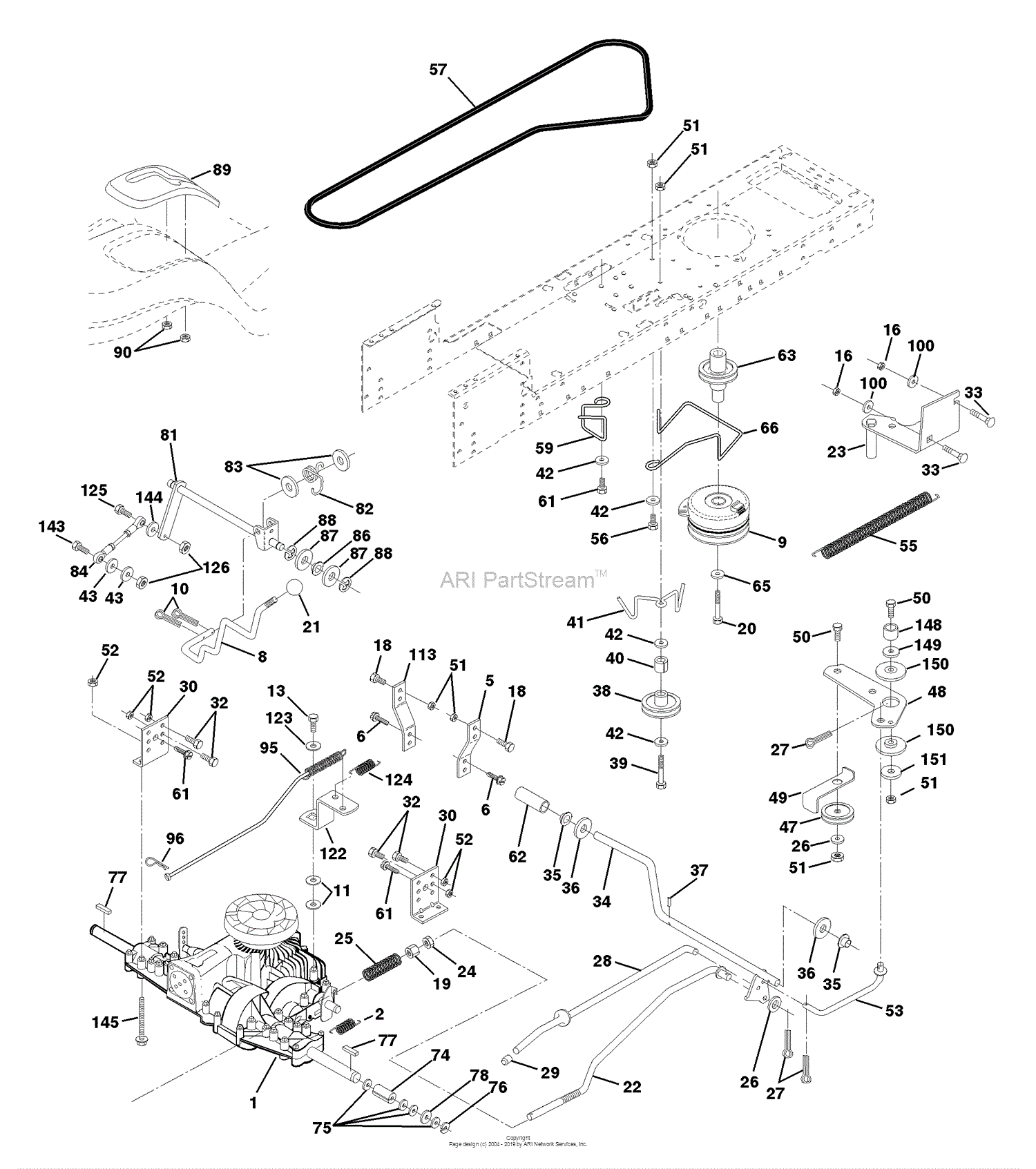 Husqvarna LTH 130 (954140005D) (1998-02) Parts Diagram for Drive