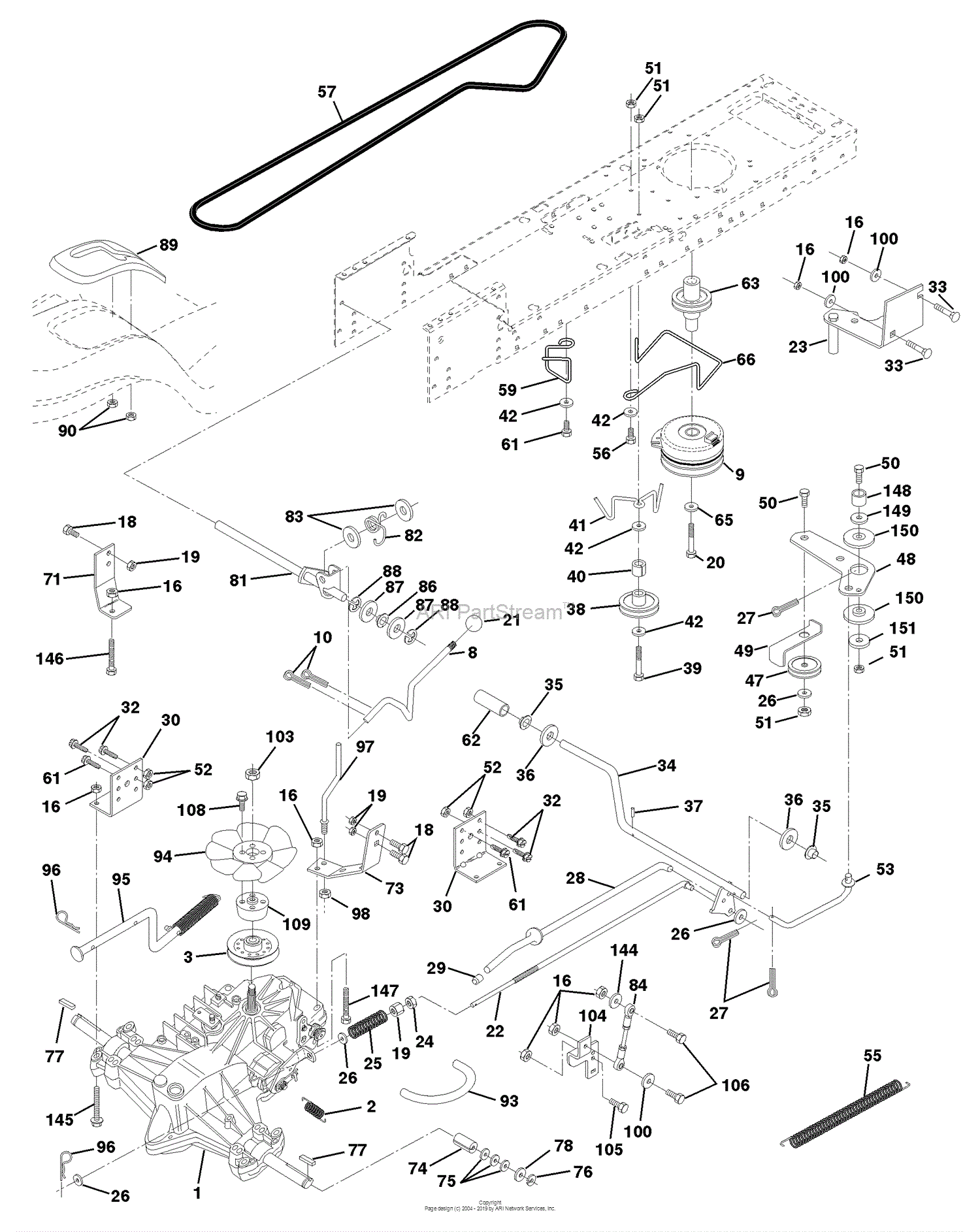 Husqvarna LTH 130 (954140005G) (1998-07) Parts Diagram for Drive