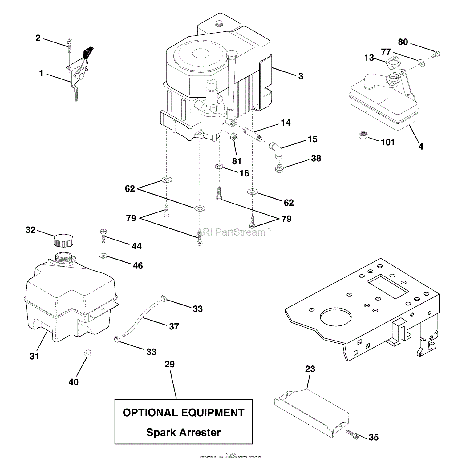 Husqvarna LTH 130 (954140005K) (1999-03) Parts Diagram for Engine