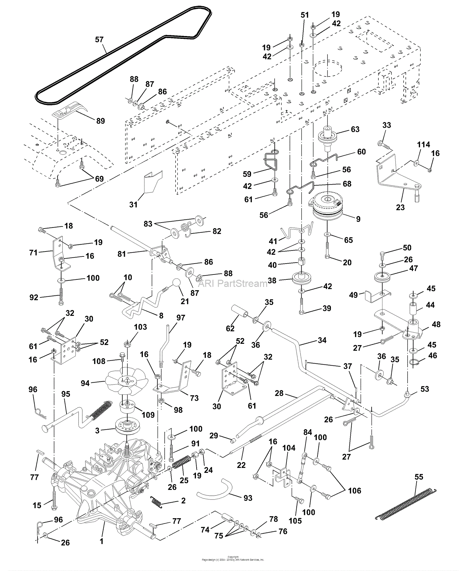 Husqvarna LTH 130 (954830061B) (1996-02) Parts Diagram for Drive