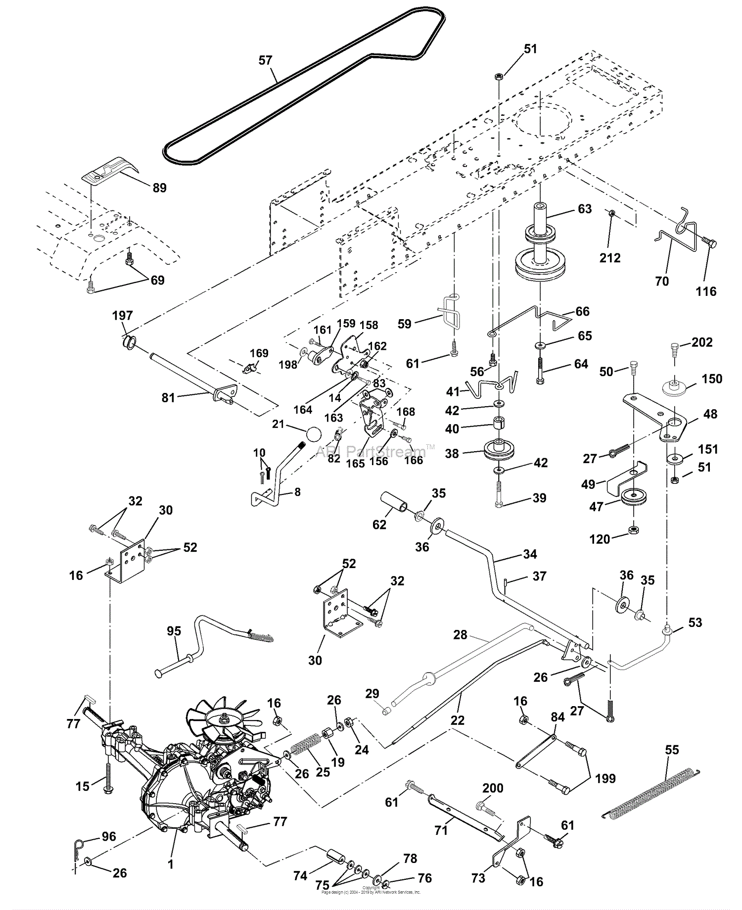 Husqvarna LTH 1342 B (954567031) (2001-01) Parts Diagram for Drive