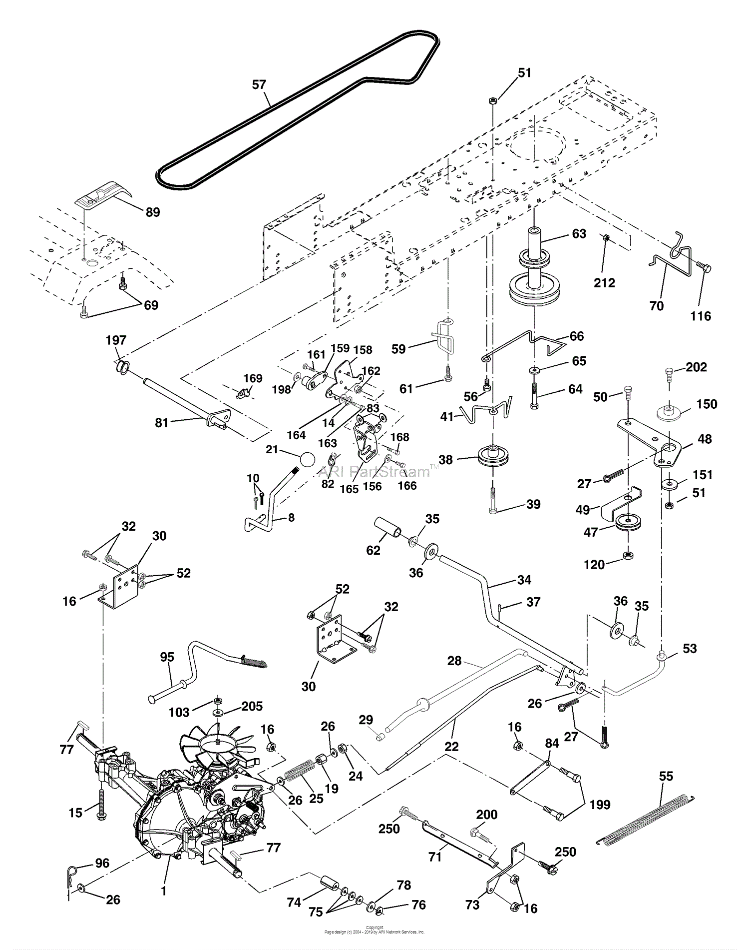 Husqvarna LTH 1342 C (954567031) (2001-11) Parts Diagram for Drive