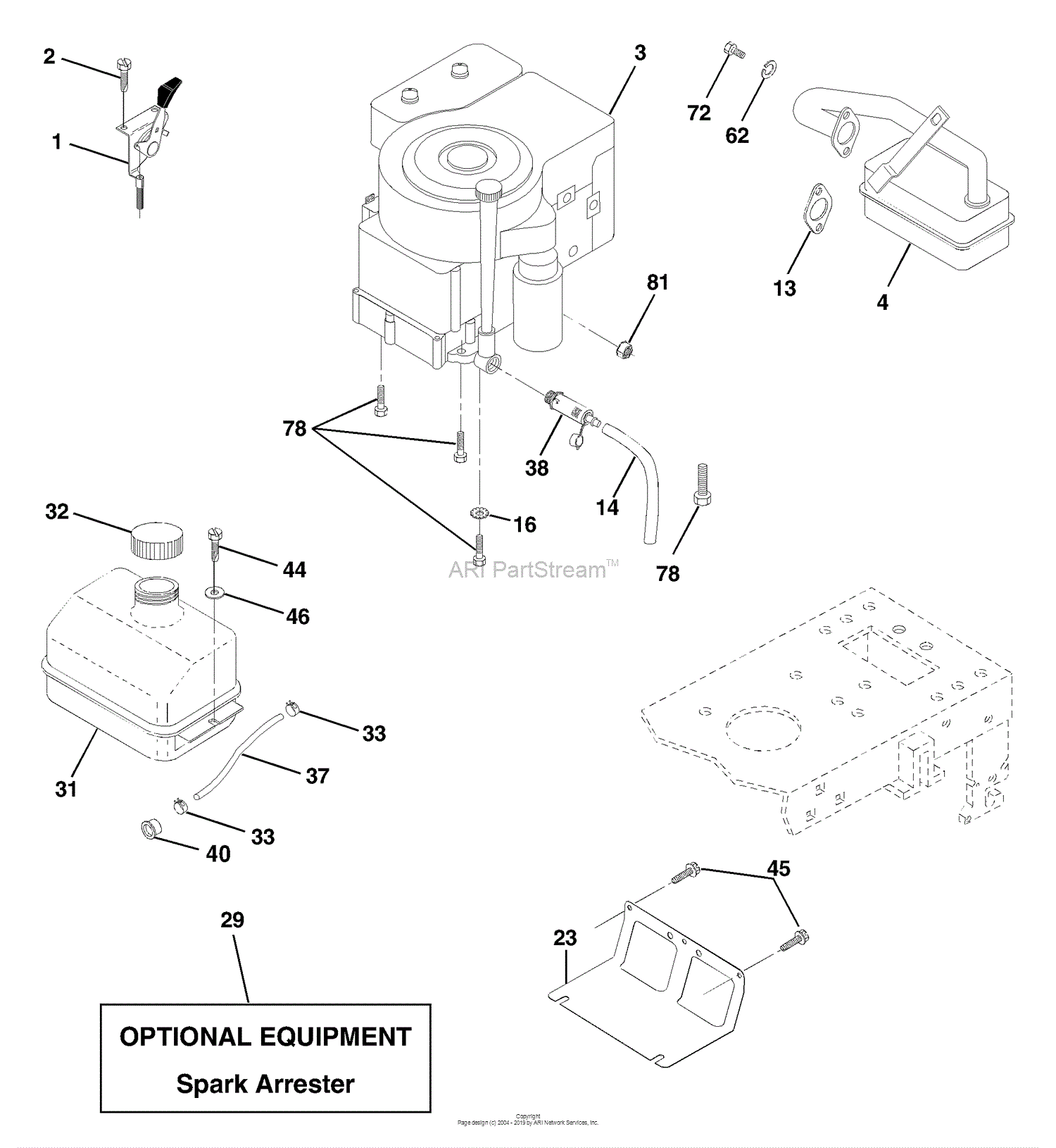 Husqvarna LTH 1342 C (954567031) (2001-11) Parts Diagram for Engine