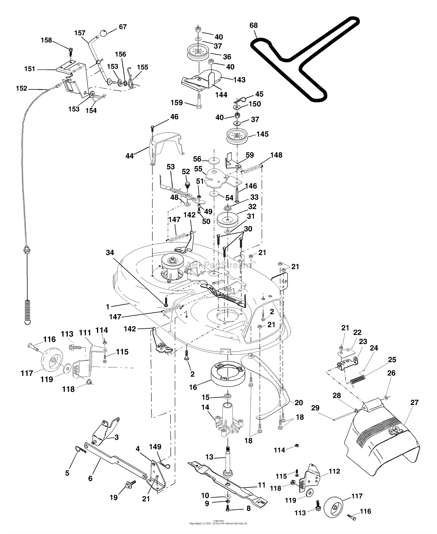 Husqvarna Lth 1342 C (954567031) (2001-11) Parts Diagram For Mower Deck