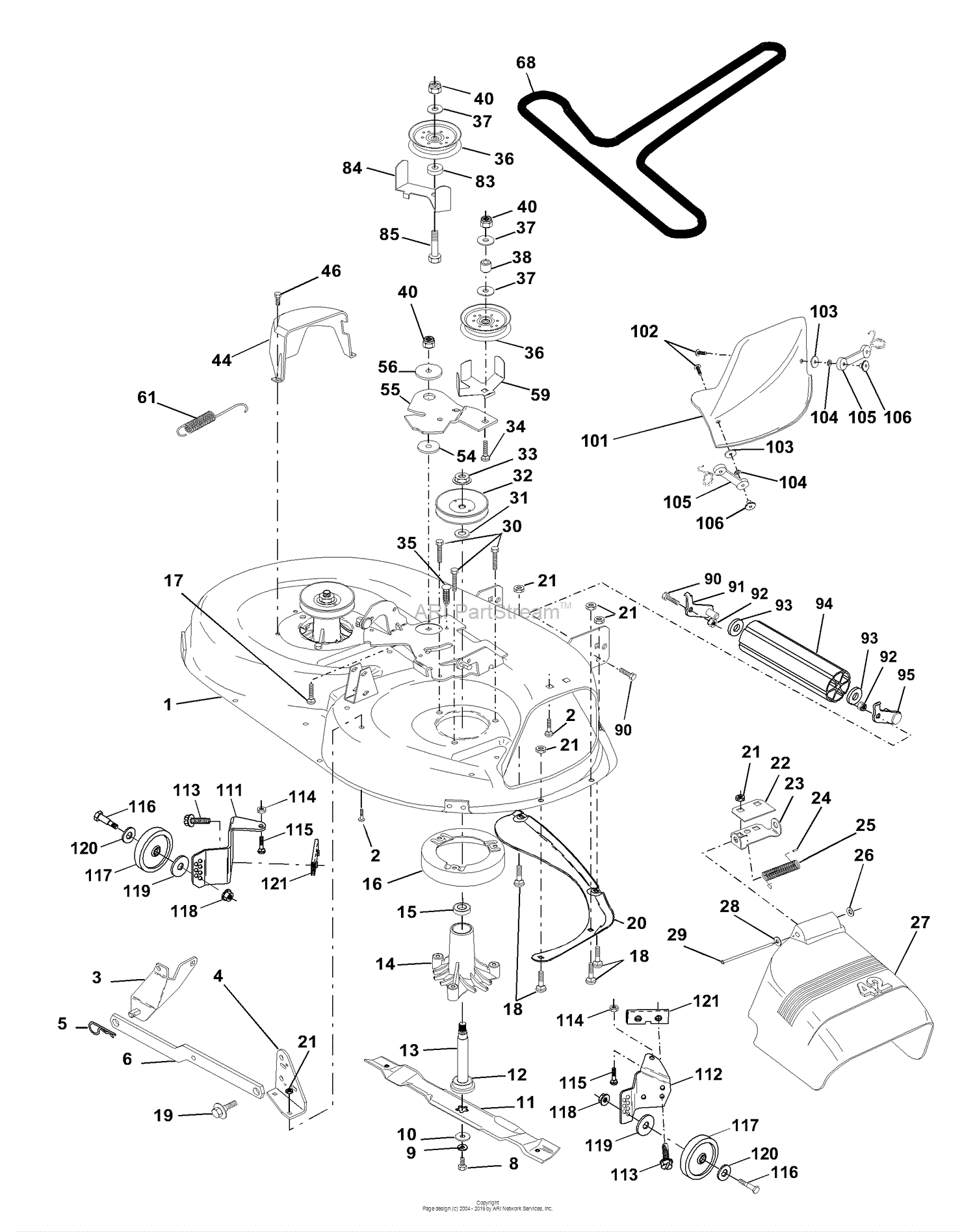 Husqvarna LTH 140 (954001192A) (1995-01) Parts Diagram for Mower 42