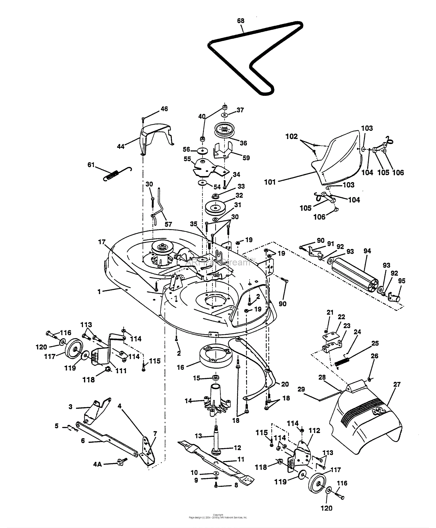 Husqvarna LTH 140 (HN14H42A) (954000642) (1994-01) Parts Diagram for ...