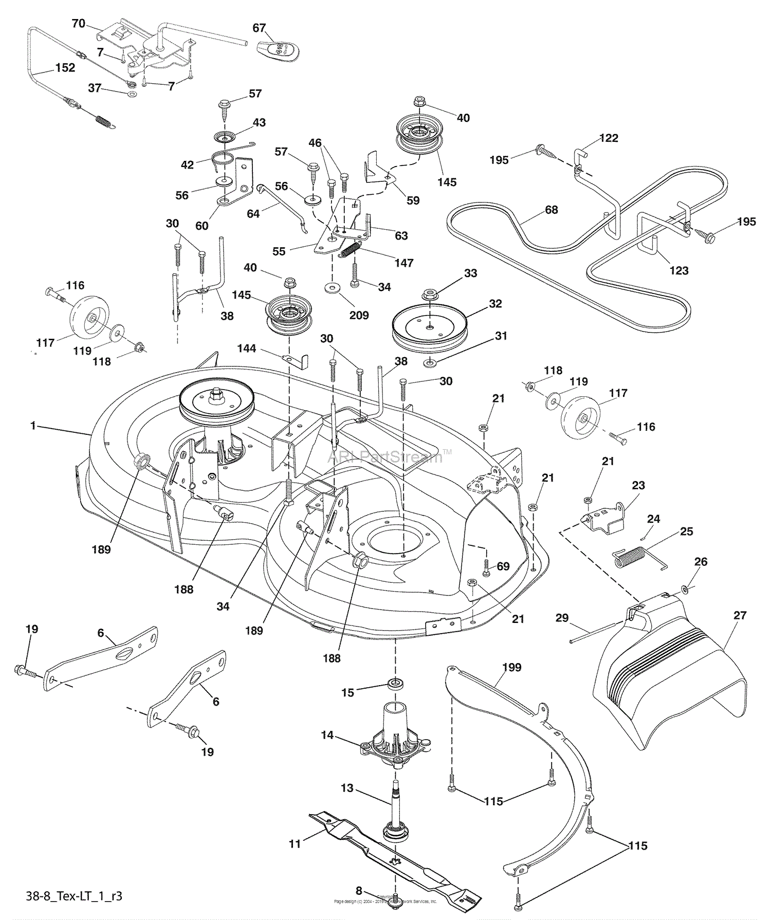 Husqvarna LTH 1438 (CA) (96043006900) (2008-12) Parts Diagram for Mower ...