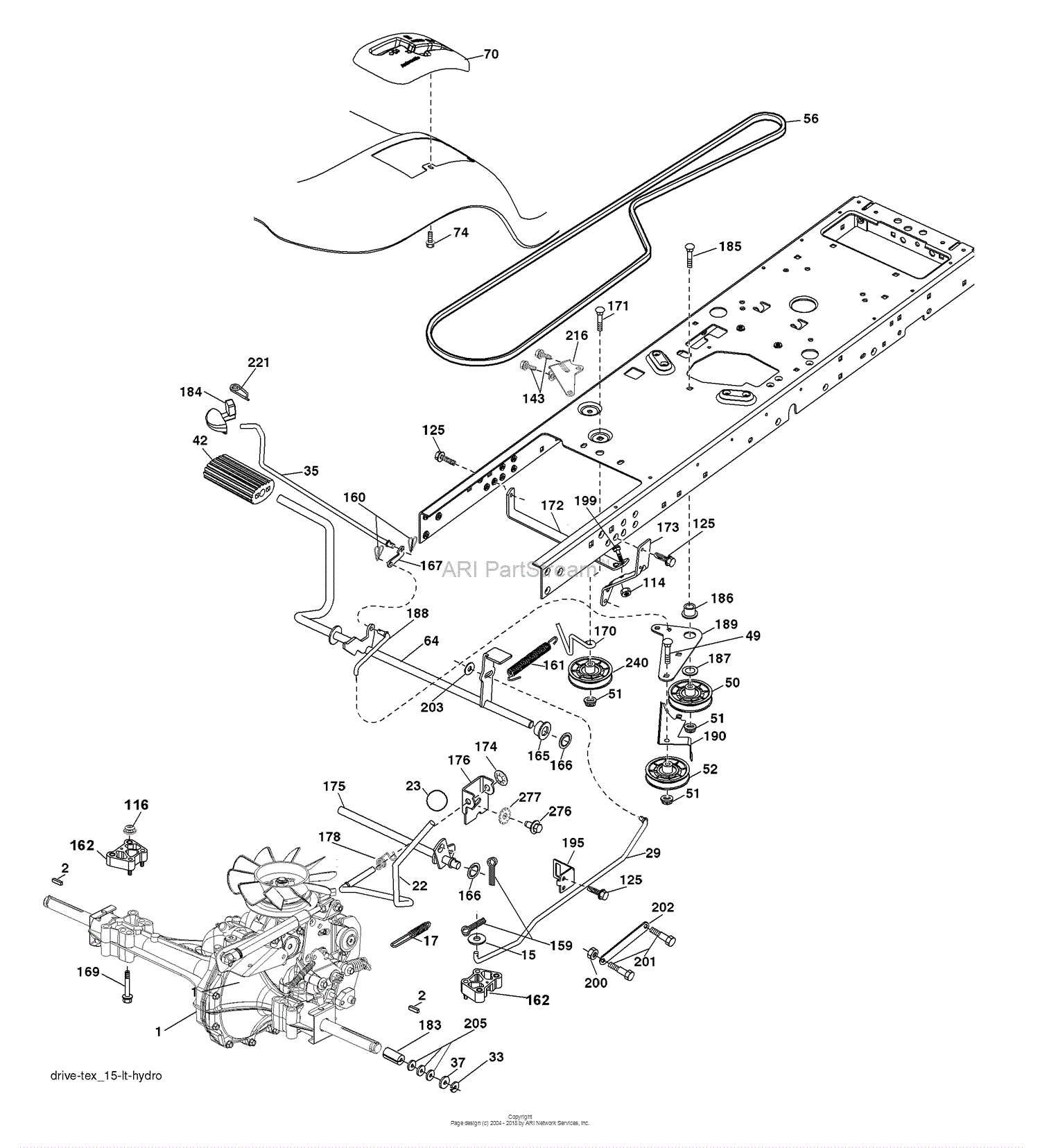 Husqvarna LTH 1538 (96043003800) (2006-12) Parts Diagram for Drive