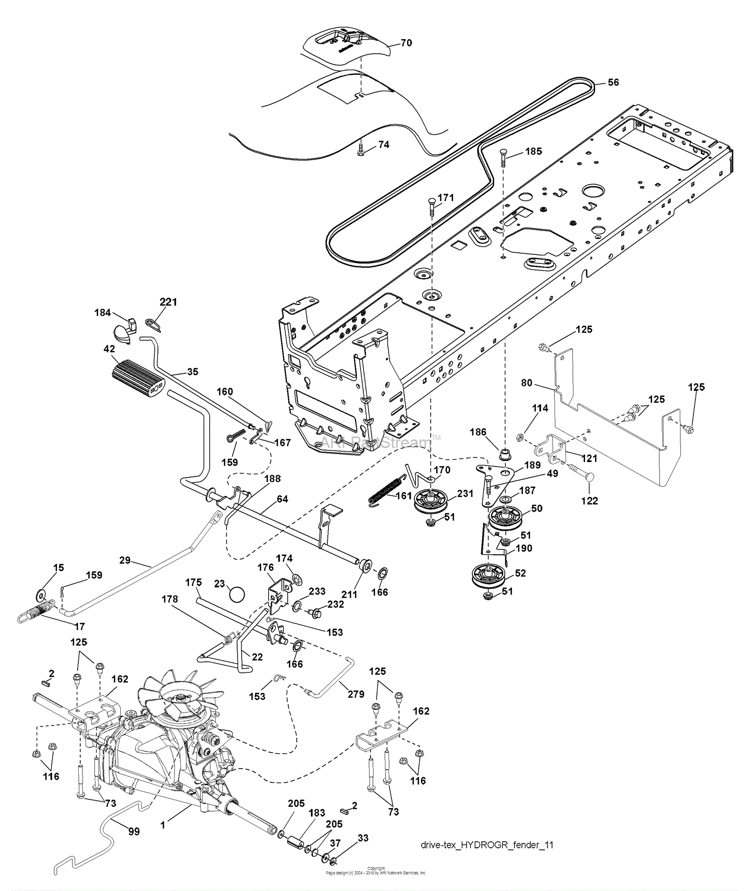 Husqvarna LTH 1538 (96043003801) (2007-08) Parts Diagram for Drive