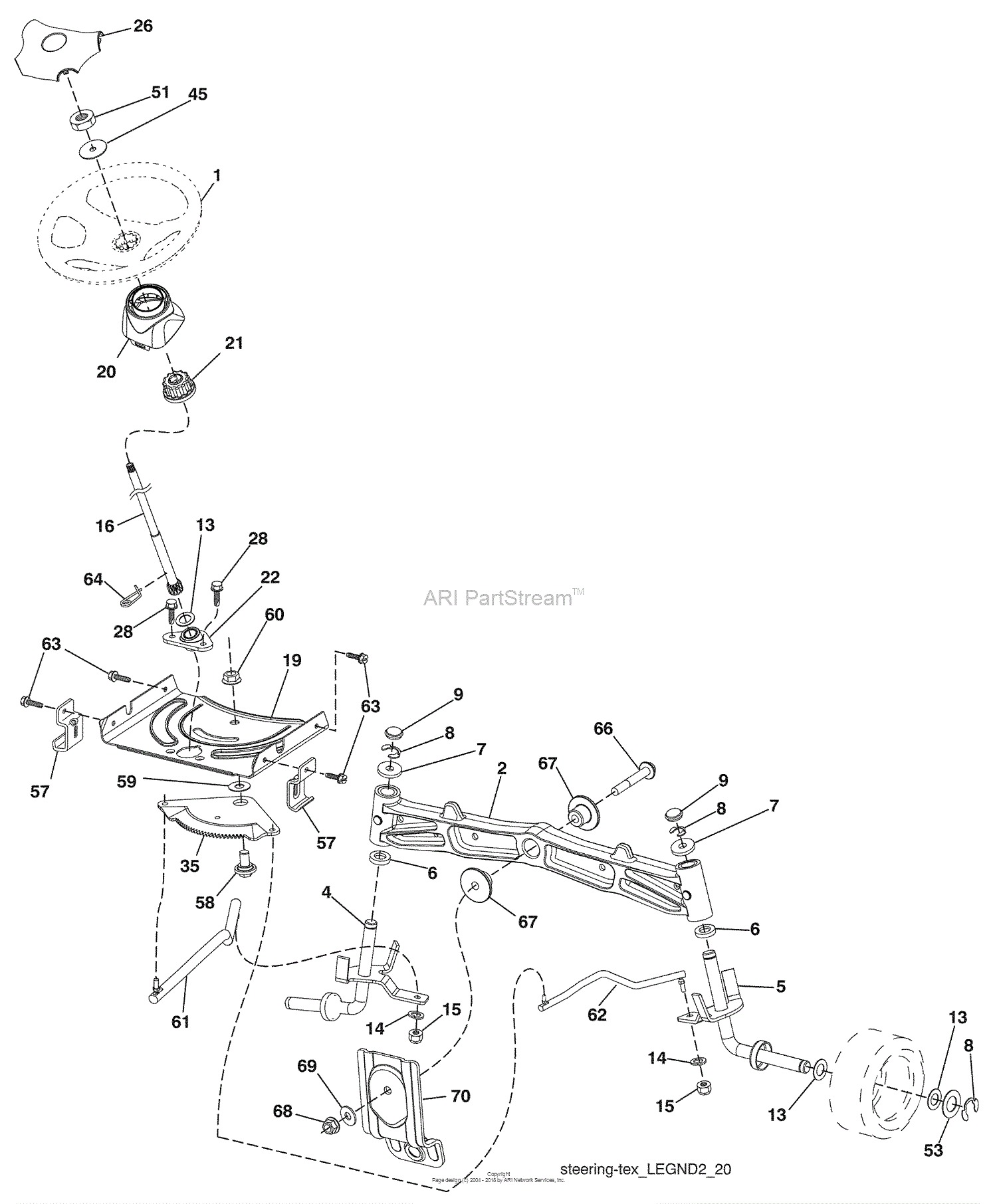 Husqvarna LTH 1538 (96043003802) (2008-04) Parts Diagram for Steering ...