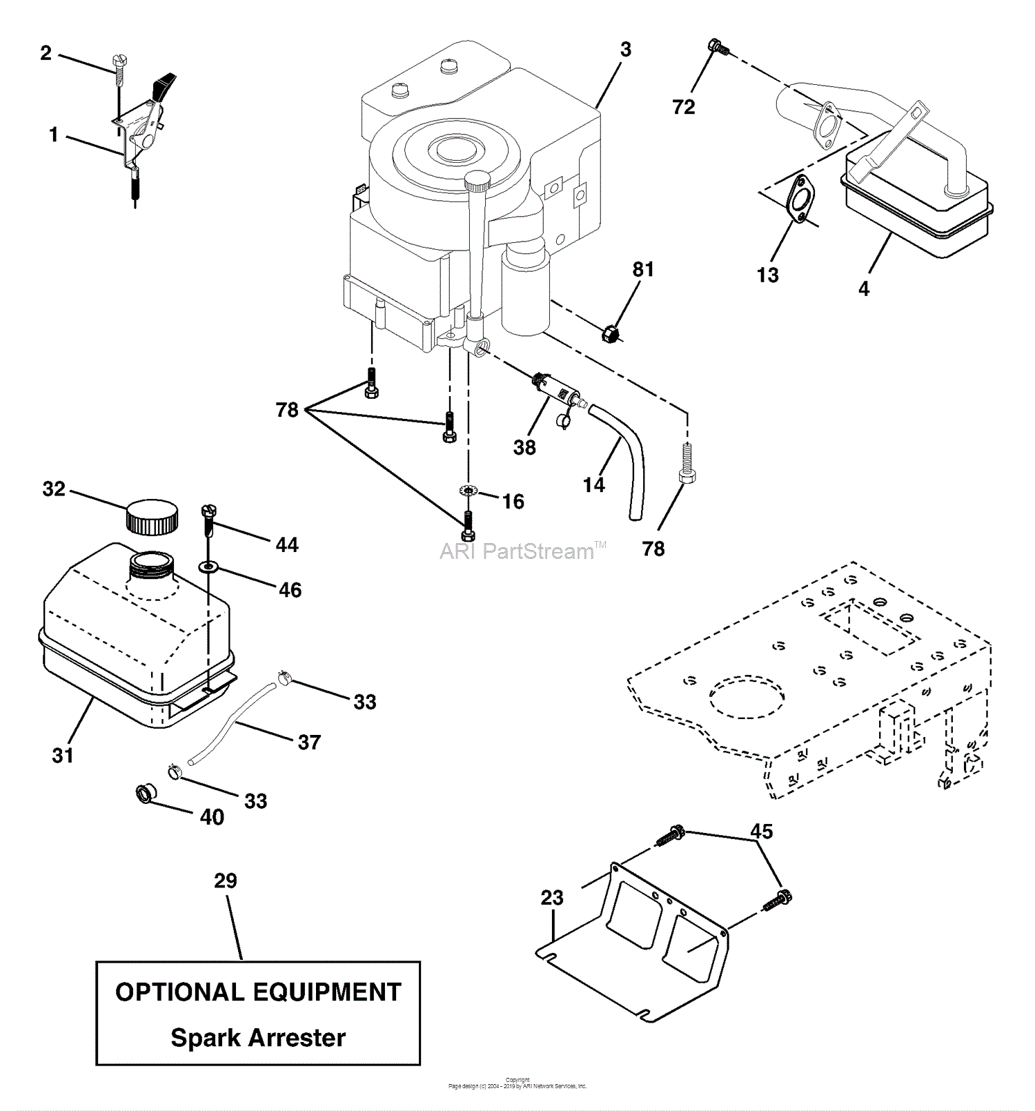 Husqvarna LTH 1742 D (954570376) (2003-05) Parts Diagram for Engine