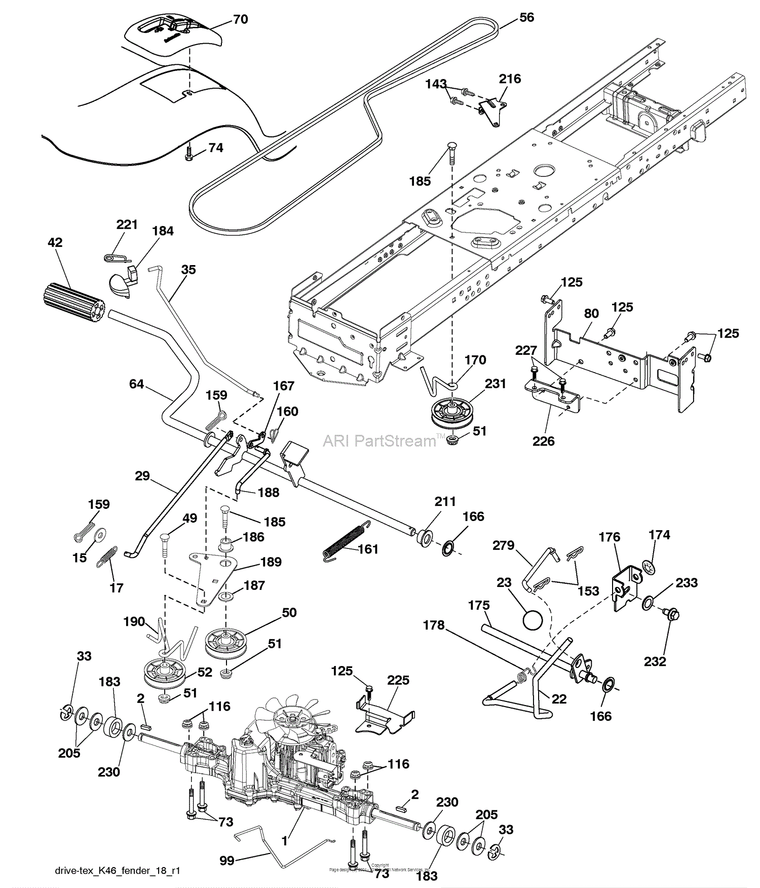 Husqvarna LTH 18538 (96043010500) (2010-04) Parts Diagram for Drive