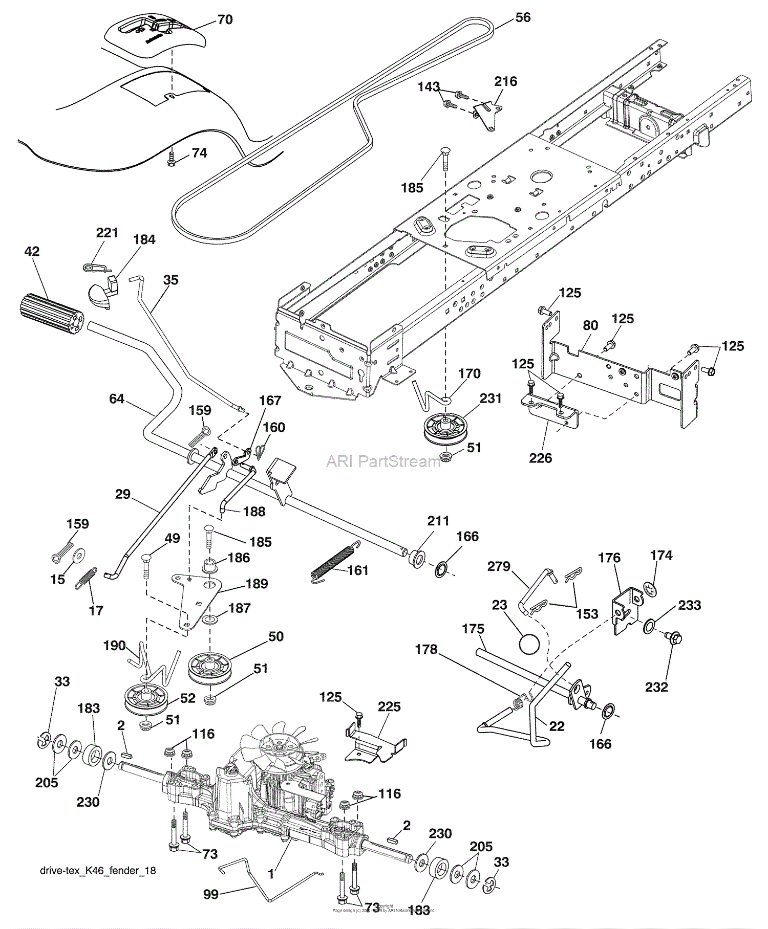 Husqvarna LTH 2042 (96043009200) (2009-10) Parts Diagram for Drive