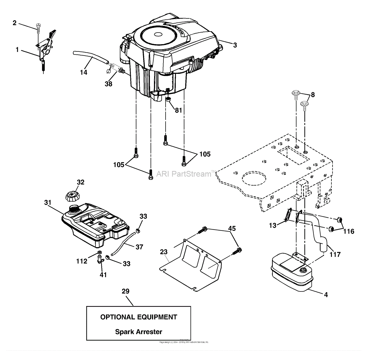 Husqvarna LTH 2042 A (954571953) (2003-12) Parts Diagram for Engine