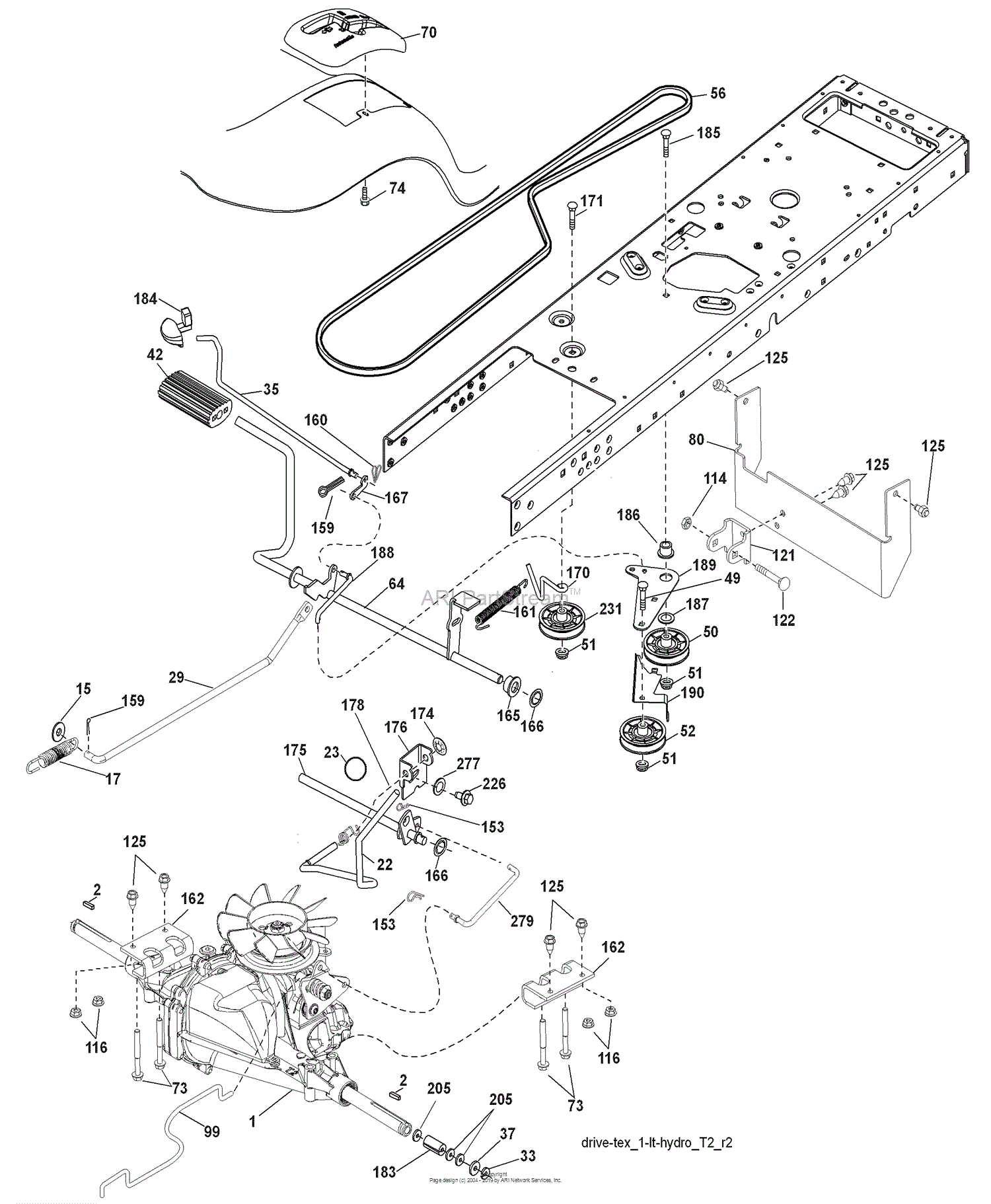 Husqvarna PB 195 H 42 LT (96042003600) (2007-08) Parts Diagram for Drive