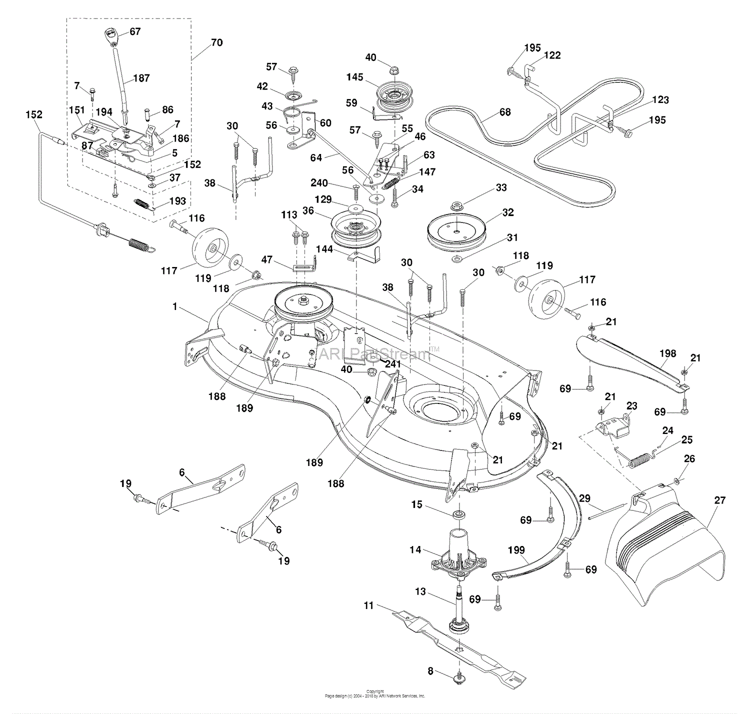 Husqvarna PB 19546 LT (96042003500) (2008-02) Parts Diagram for Mower Deck