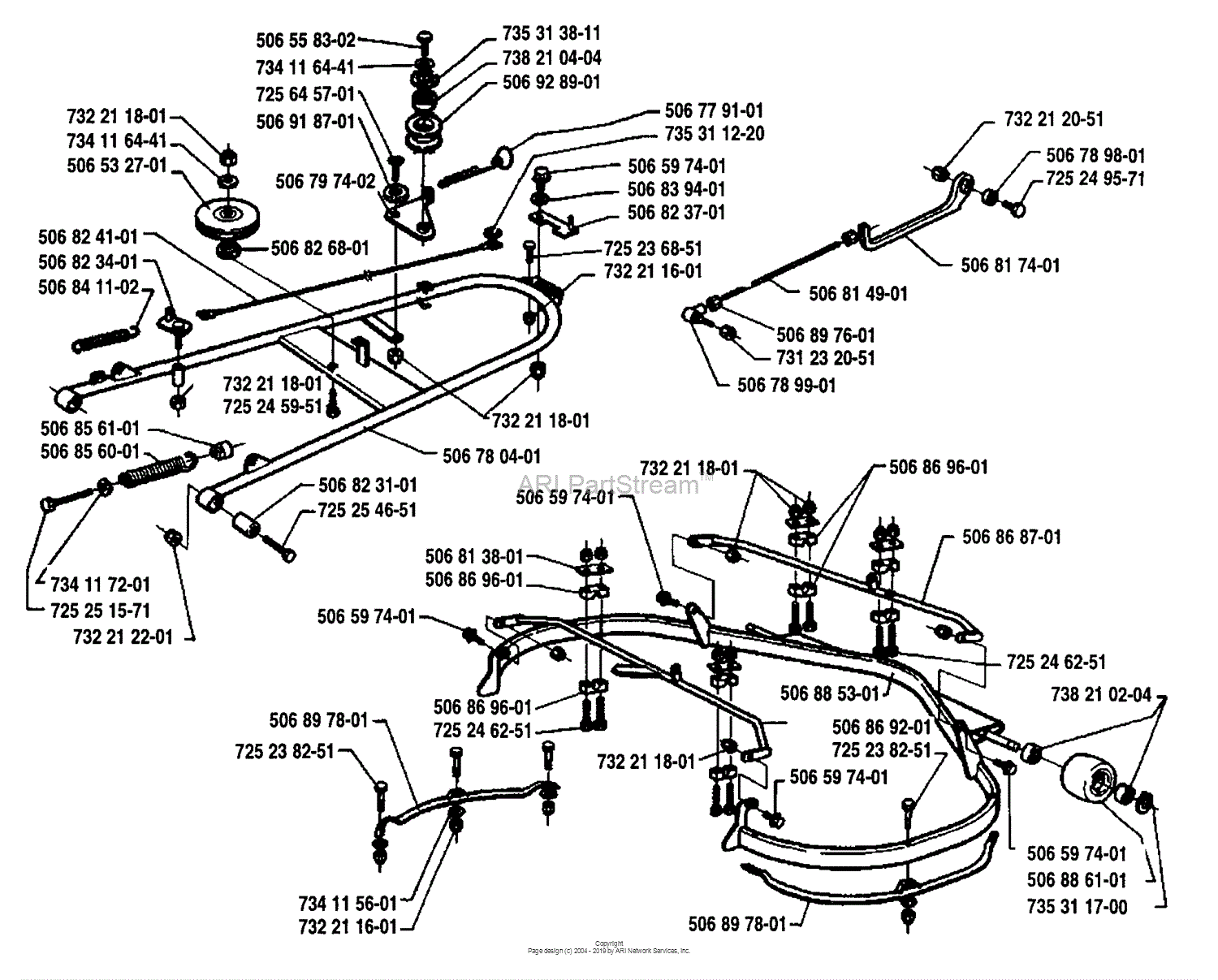 Husqvarna Rider 1200 1995 03 Parts Diagram for Cutter Deck Lift