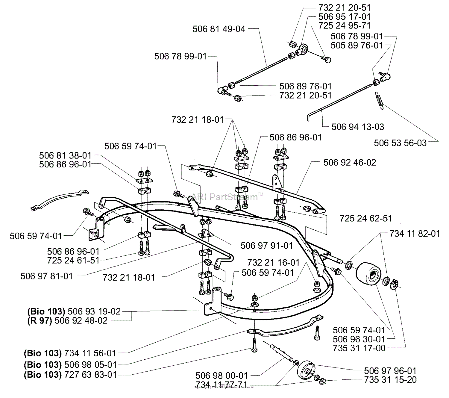 Husqvarna Rider 16 (2001-01) Parts Diagram for Deck Frame (41