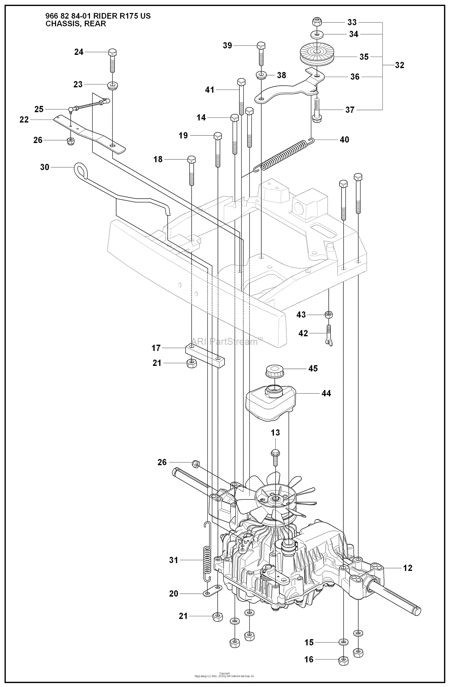 Husqvarna Rider 175 (USA) (2008-05) Parts Diagram for Chassis, Rear ...