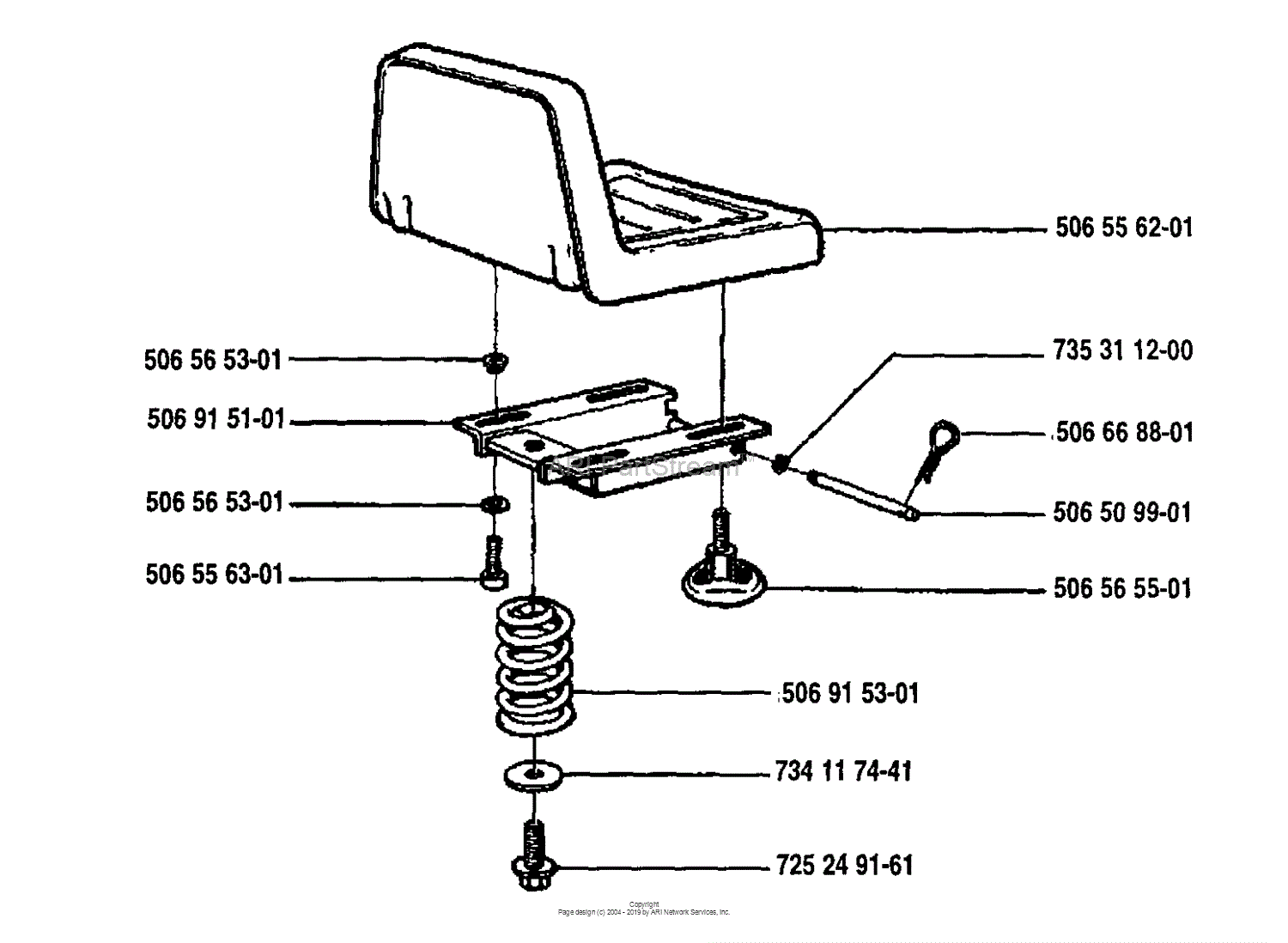 Husqvarna Rider 970 125 K 1994 03 Parts Diagram For Seat Assembly 0172