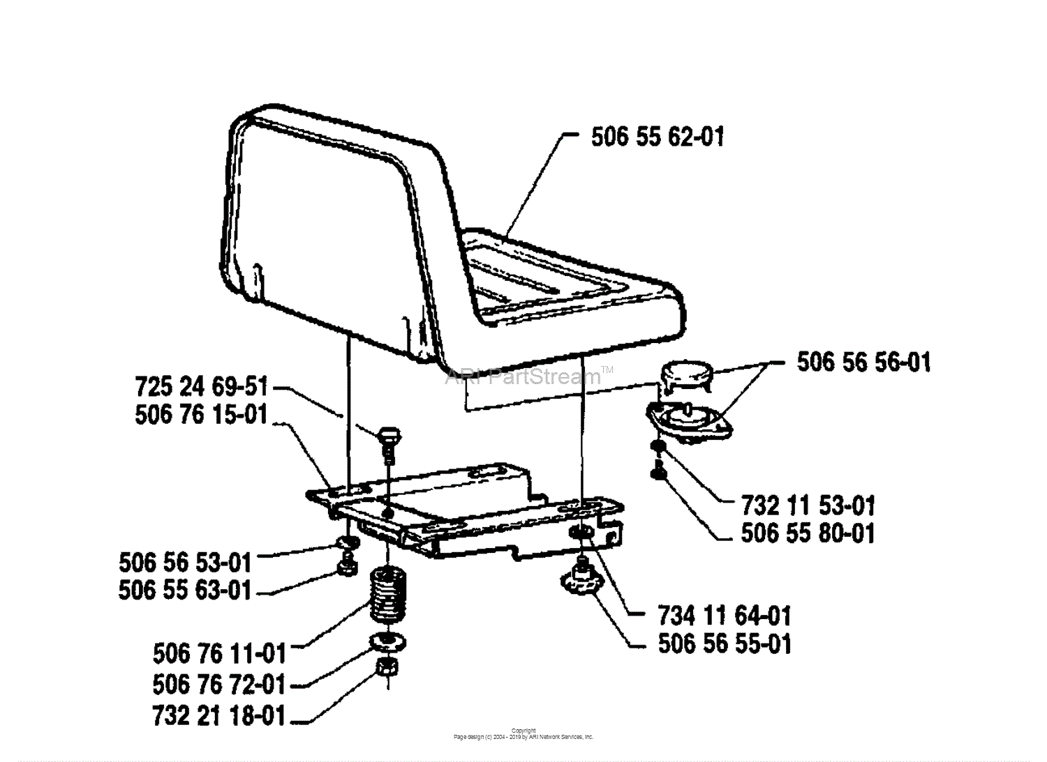 Husqvarna Rider 970 12 S 1992 03 Parts Diagram For Seat Assembly 1087