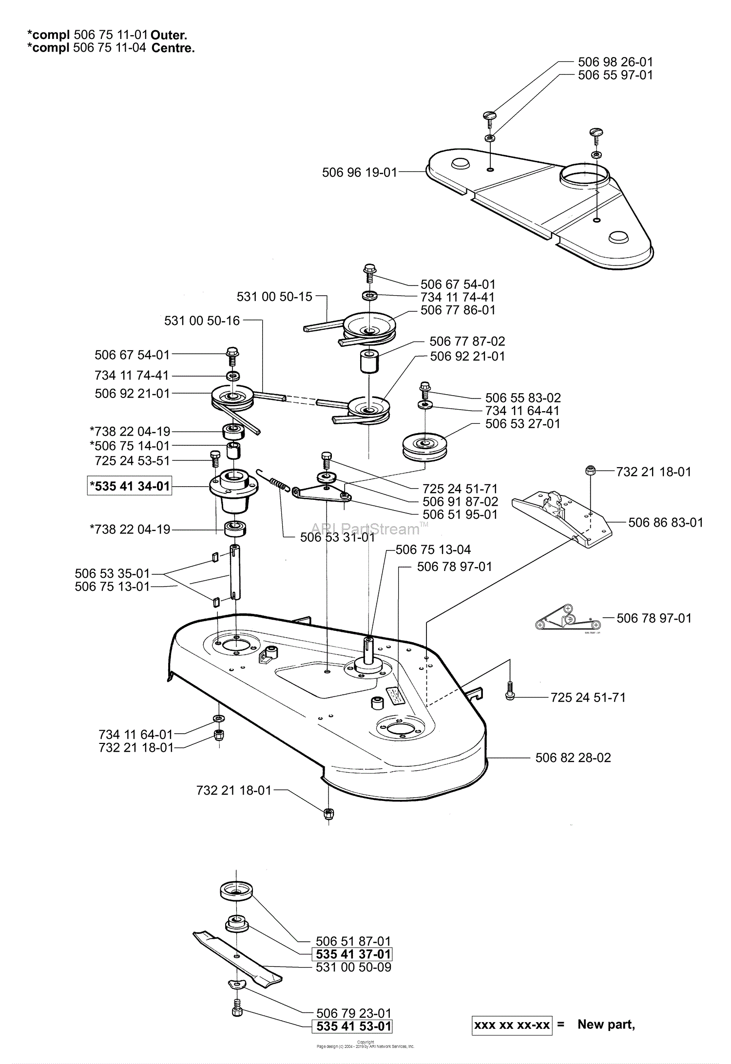 Husqvarna Rider Proflex 21 (USA) (2001-02) Parts Diagram for Deck (48 ...