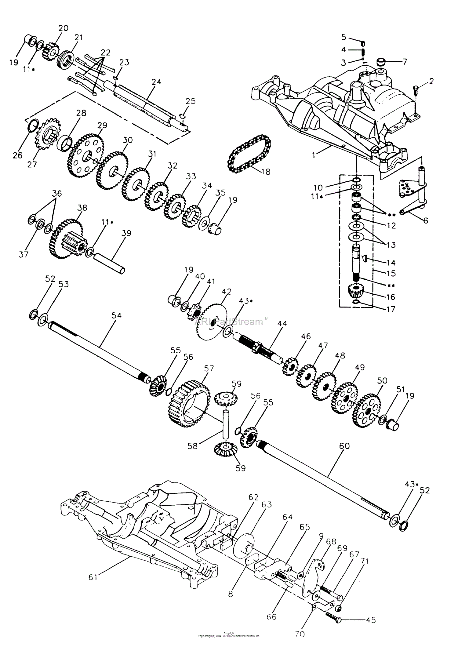 Husqvarna YT 125 (1990-01) Parts Diagram for Transaxle