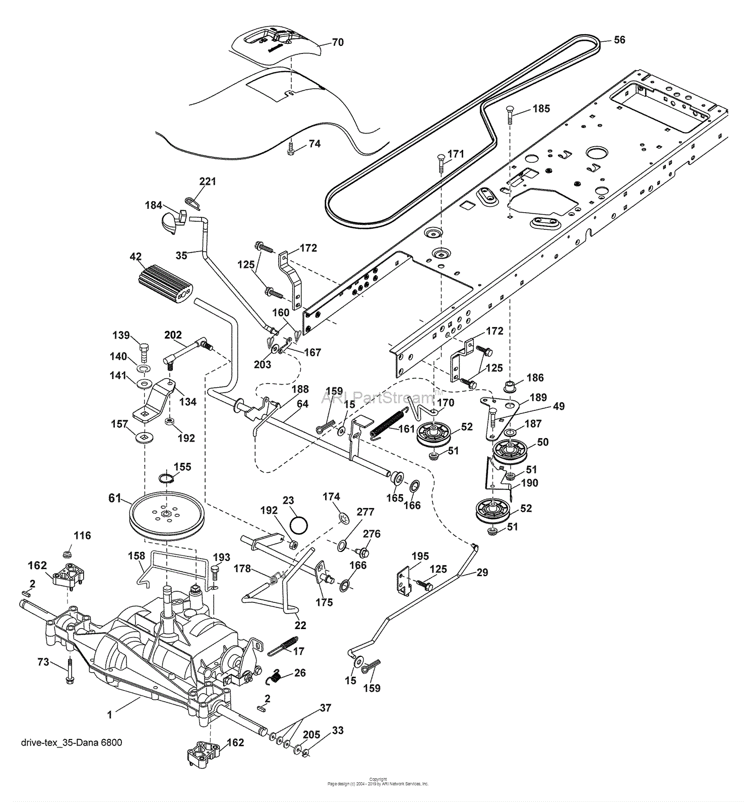 Husqvarna Yt 16542 T (96043002400) (2007-02) Parts Diagram For Drive