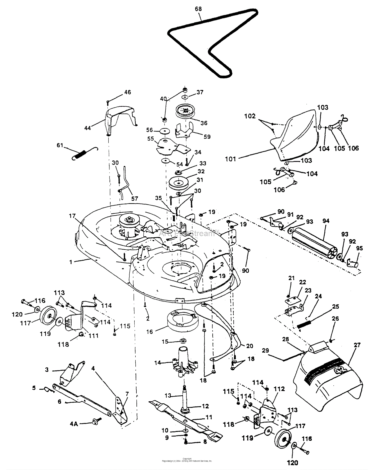 Husqvarna YT 180 (HN1842A) (954000652) (1994-01) Parts Diagram for 42 ...