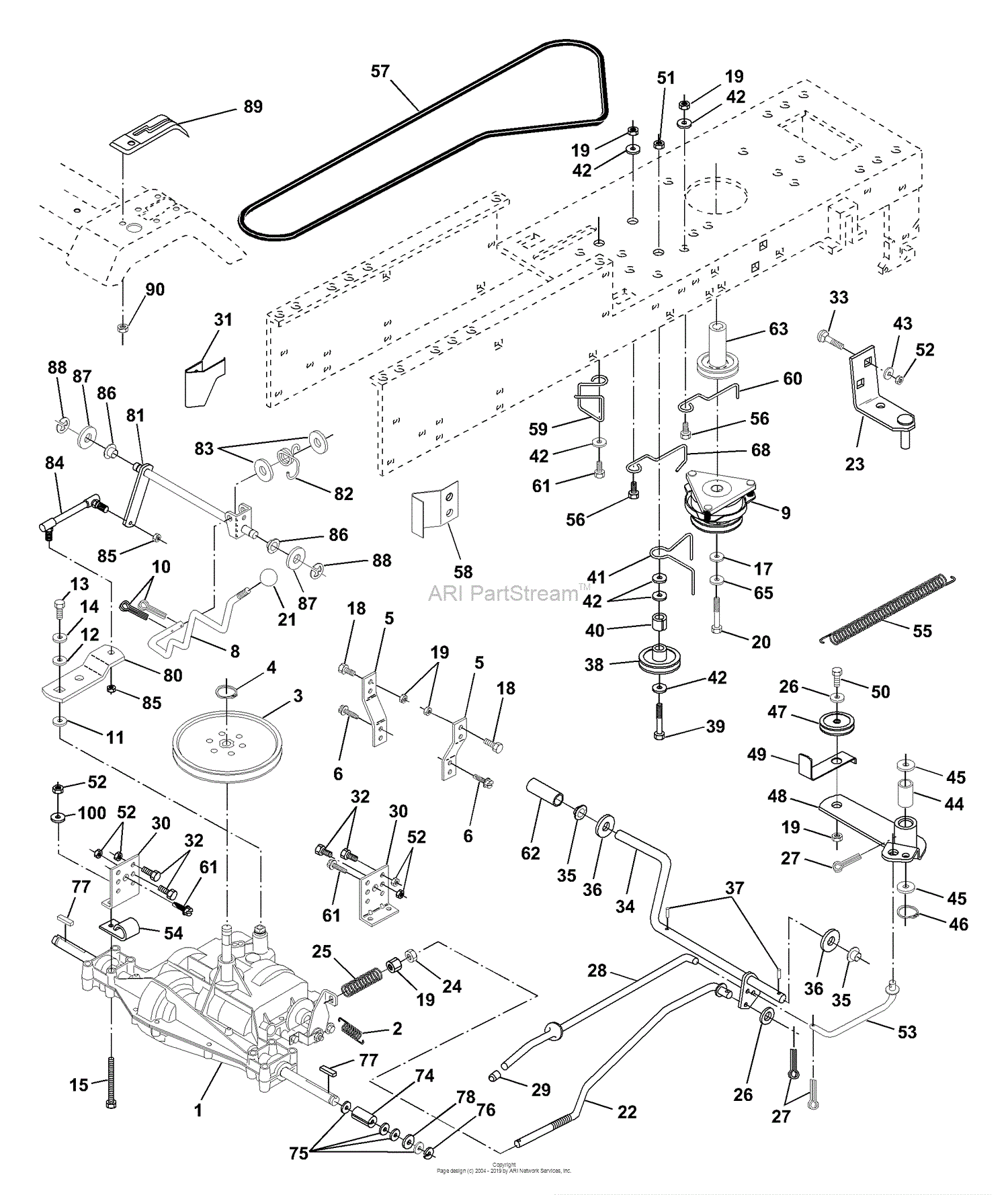 Husqvarna YT 190 (954001982A) (1995-03) Parts Diagram for Drive