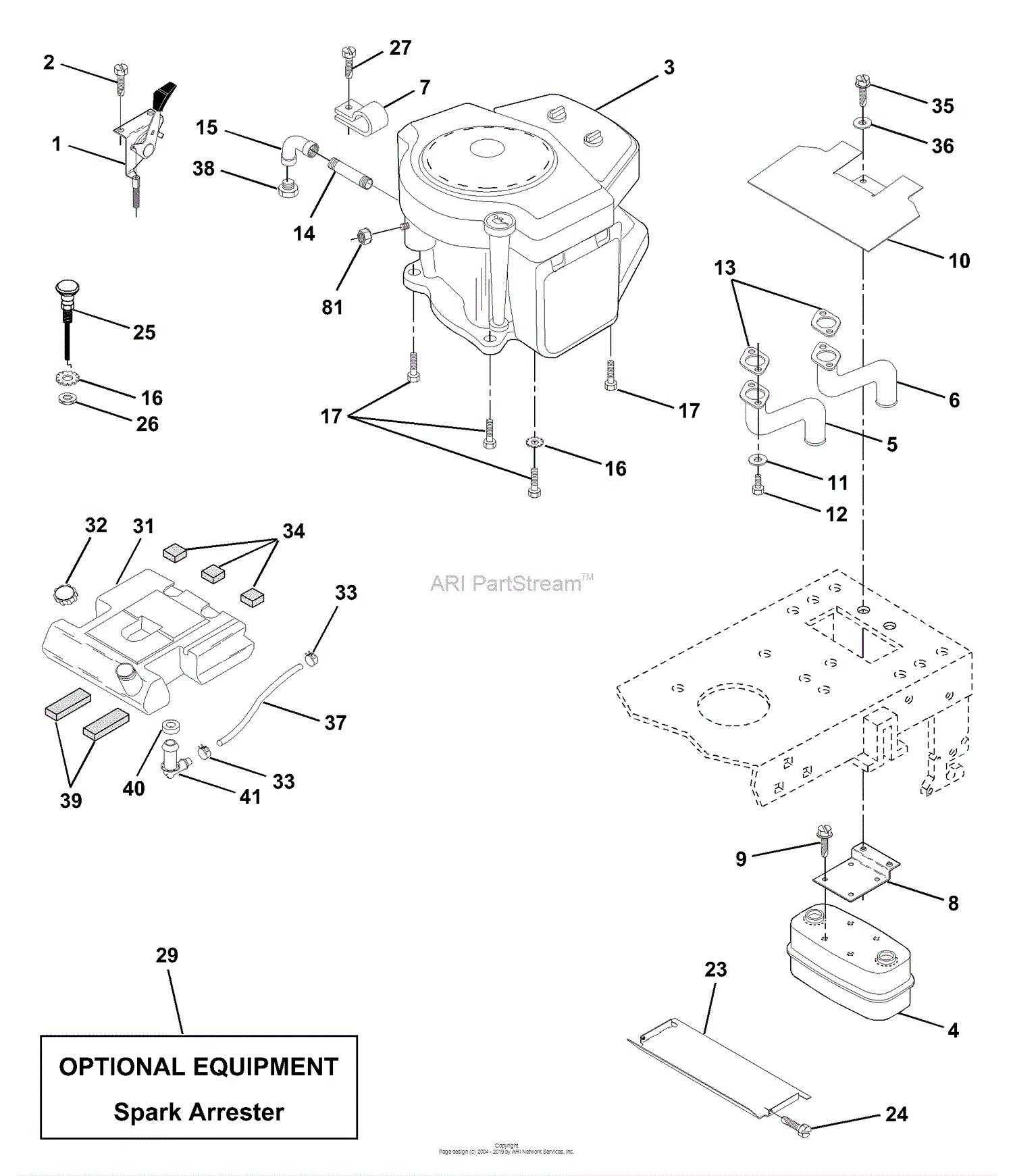 Husqvarna YT 190 (954001982A) (1995-03) Parts Diagram for Engine