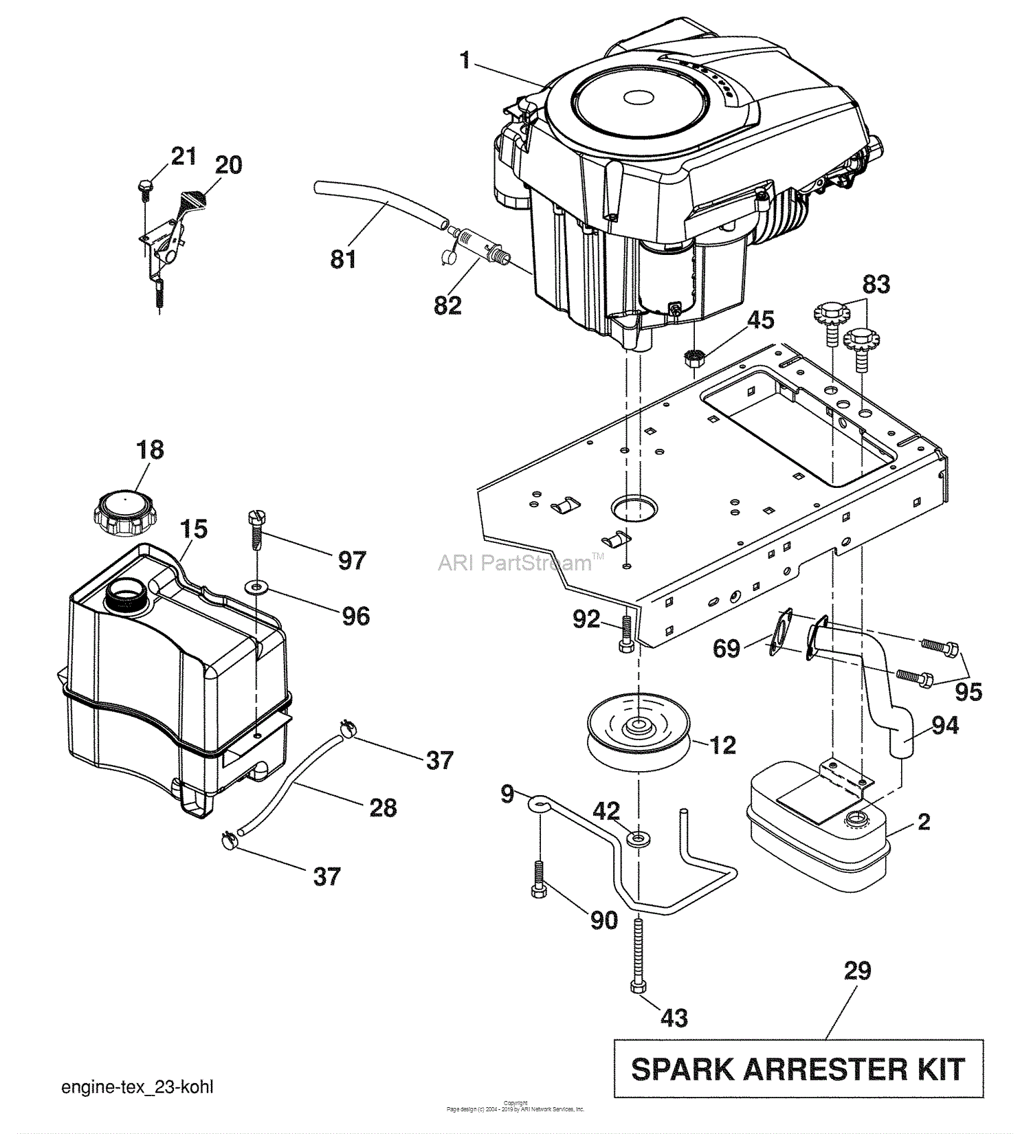 Husqvarna YT 1942 (96043002501) (2008-04) Parts Diagram for Engine