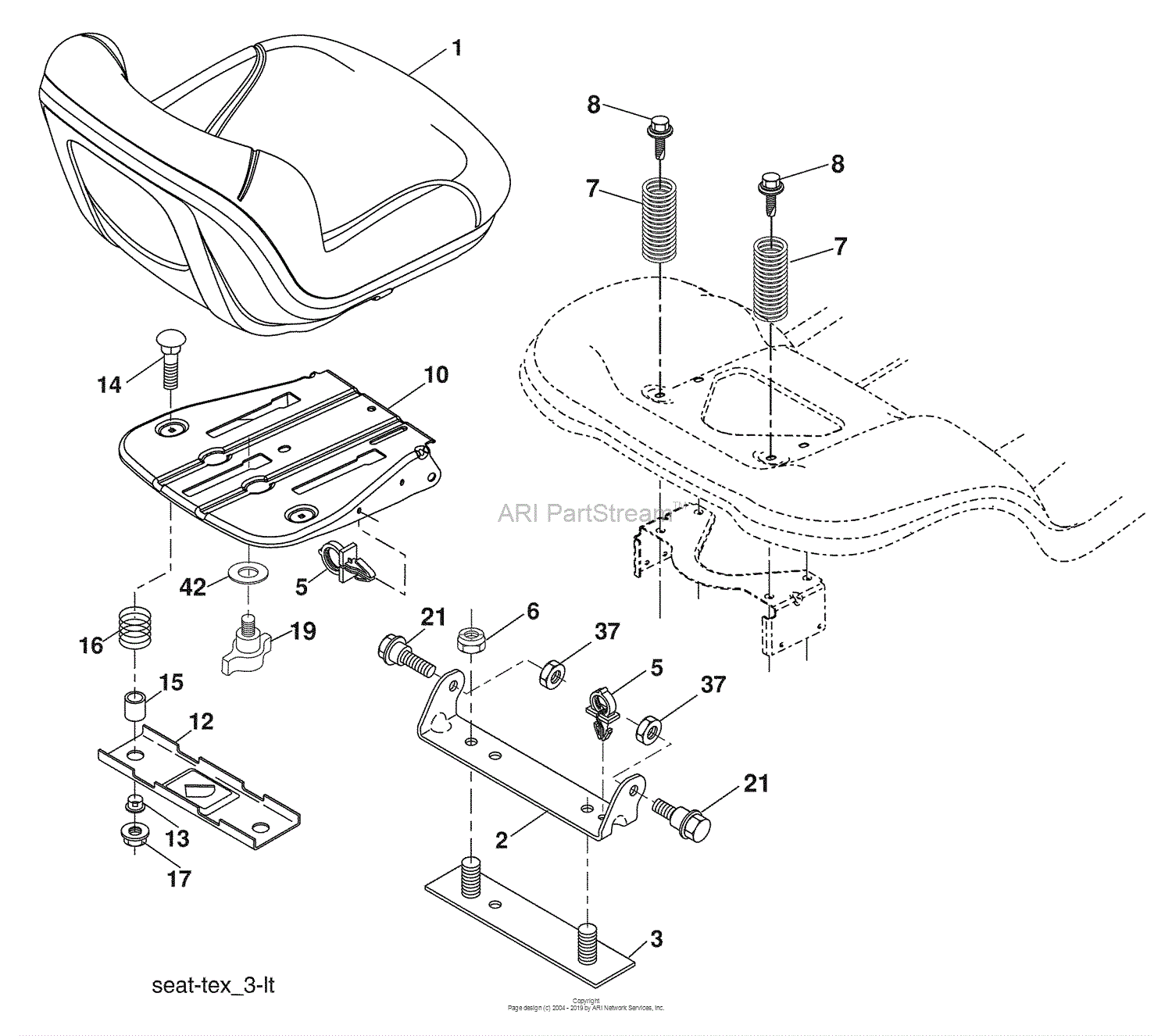 Husqvarna Yt 1942 96043002501 2008 04 Parts Diagram For Seat Assembly
