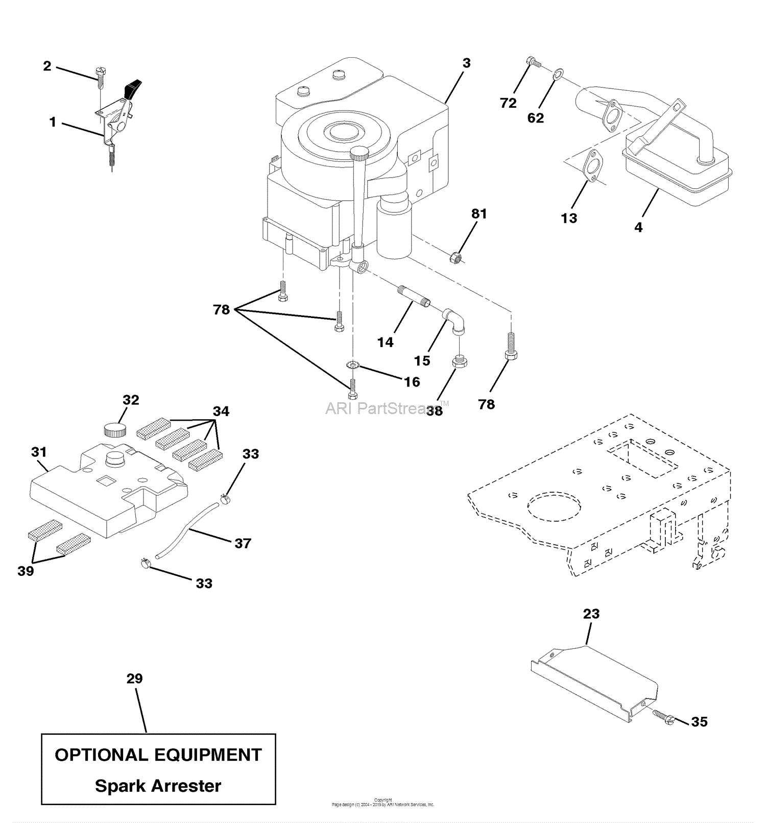 Husqvarna Yth 145 954140015a 1999 05 Parts Diagram For Engine 9046