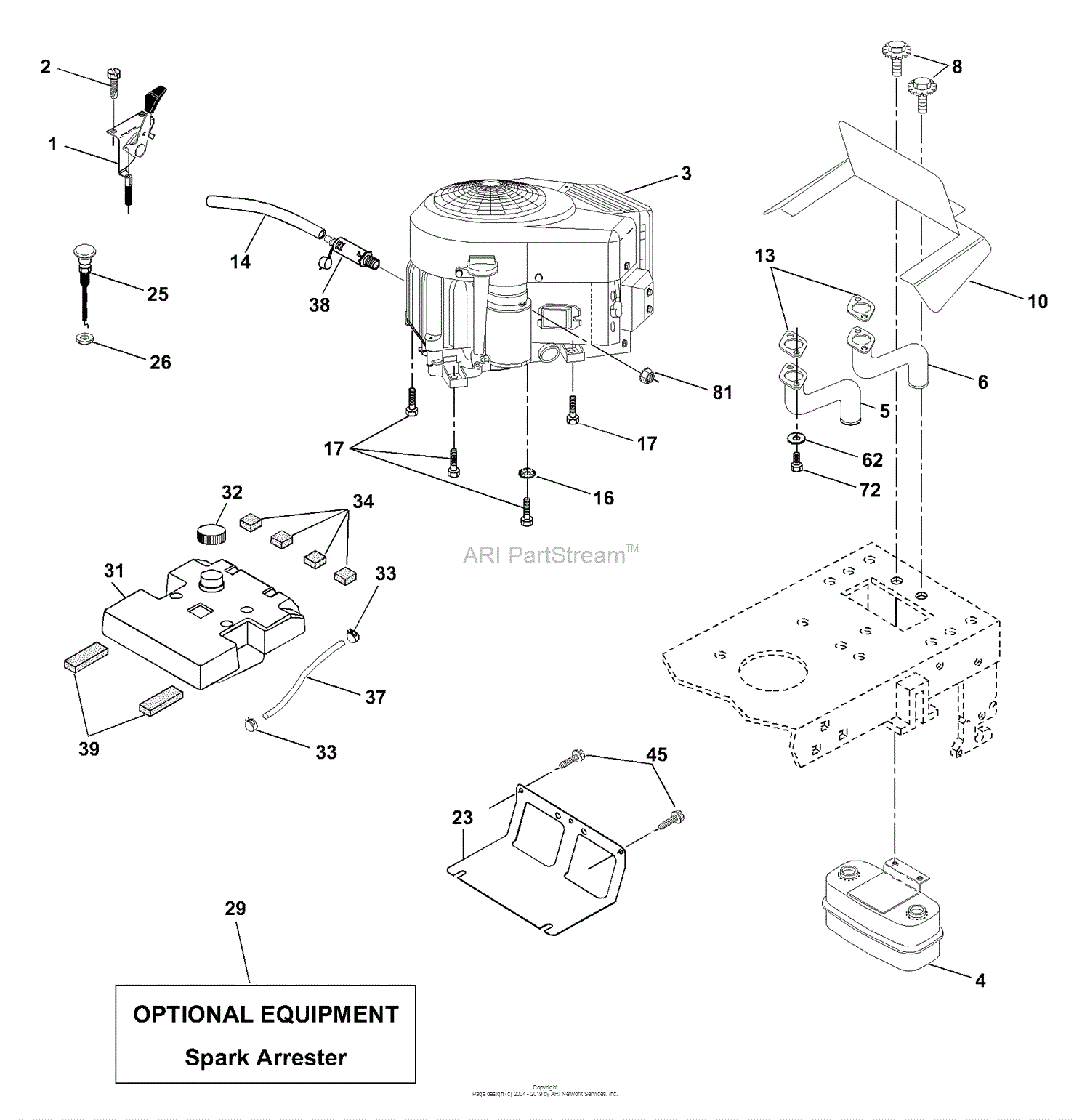 Husqvarna YTH 1452 XPA (954567253) (2001-01) Parts Diagram for Engine