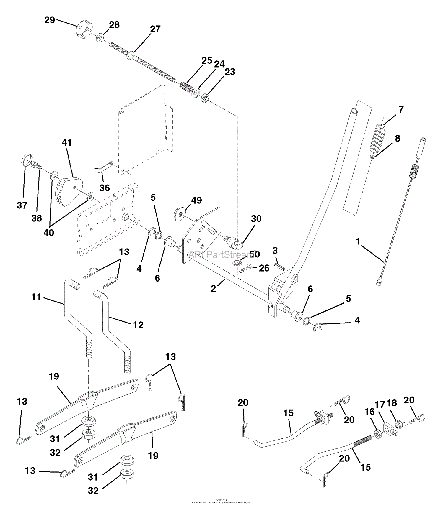 Husqvarna YTH 150 (954140007D) (1998-02) Parts Diagram for Mower Lift