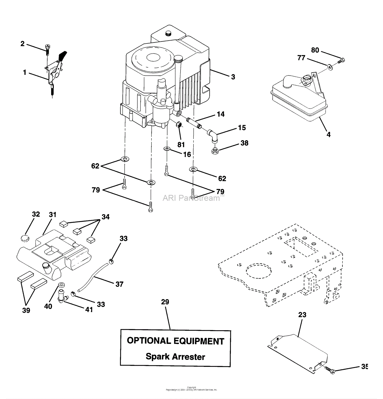 Husqvarna YTH 150 (95414007) (1997-12) Parts Diagram for Engine