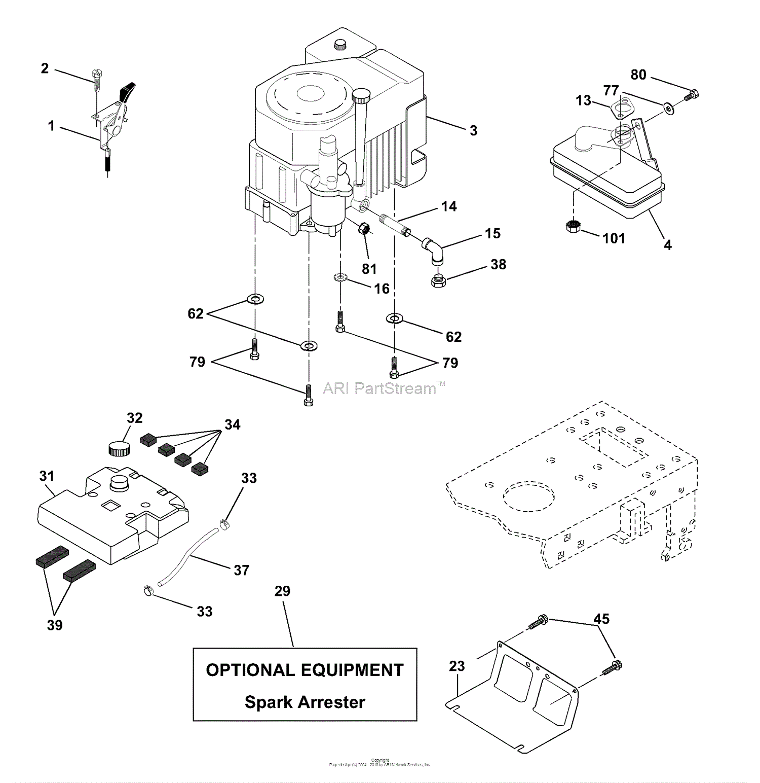 Husqvarna YTH 150 (954140108A) (1999-11) Parts Diagram for Engine