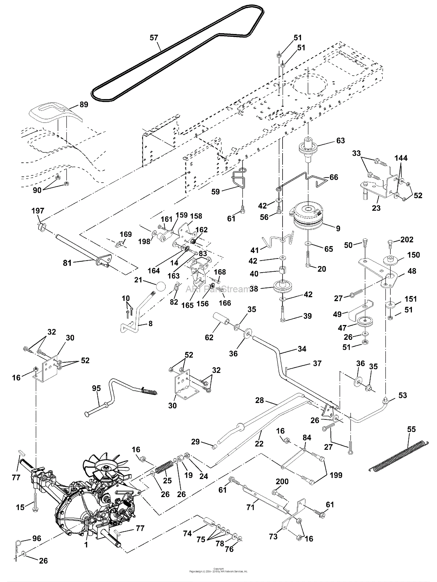 Husqvarna YTH 150 (954140108B) (1999-11) Parts Diagram for Drive