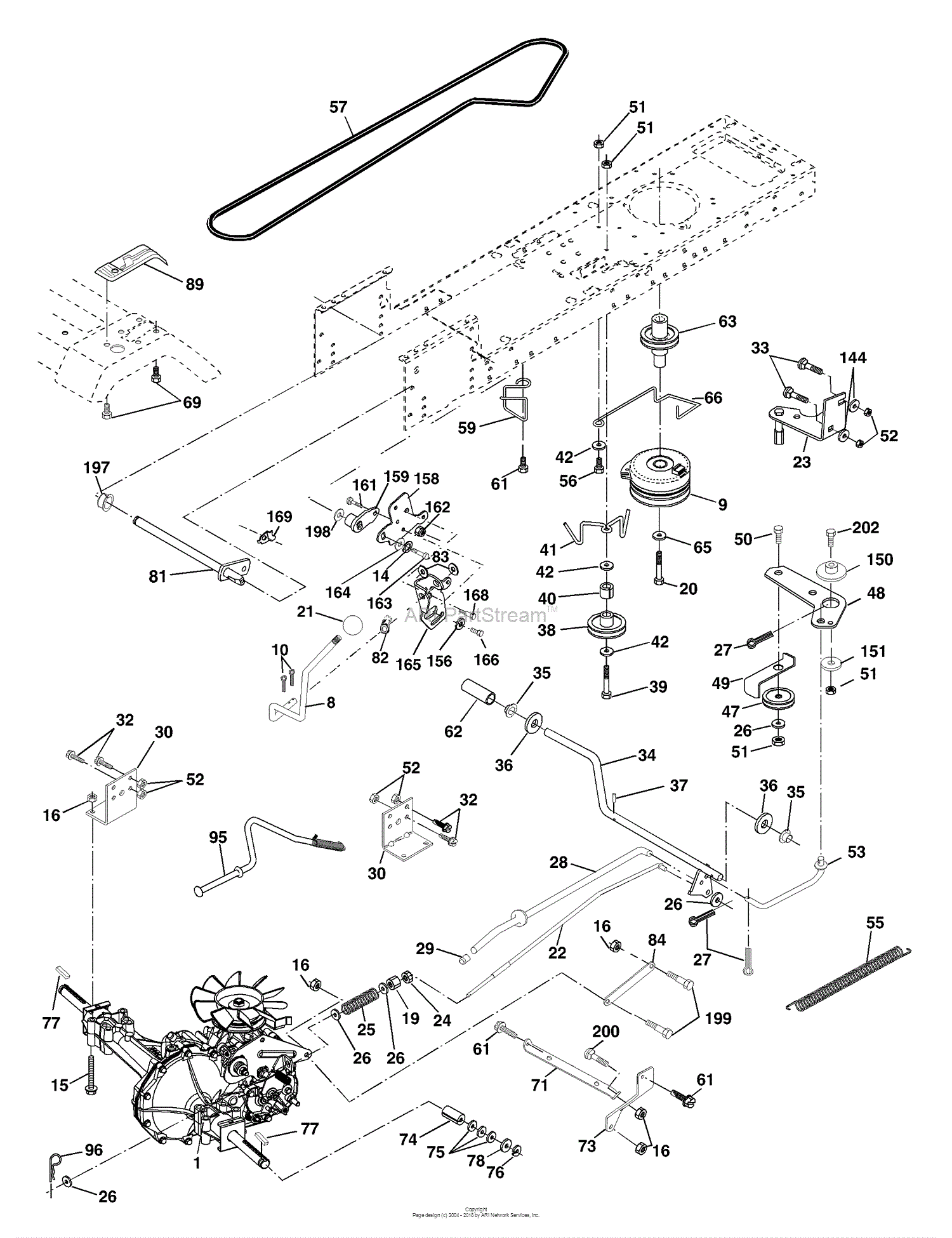 Husqvarna Yth 1542 A (954567048) (2000-11) Parts Diagram For Drive