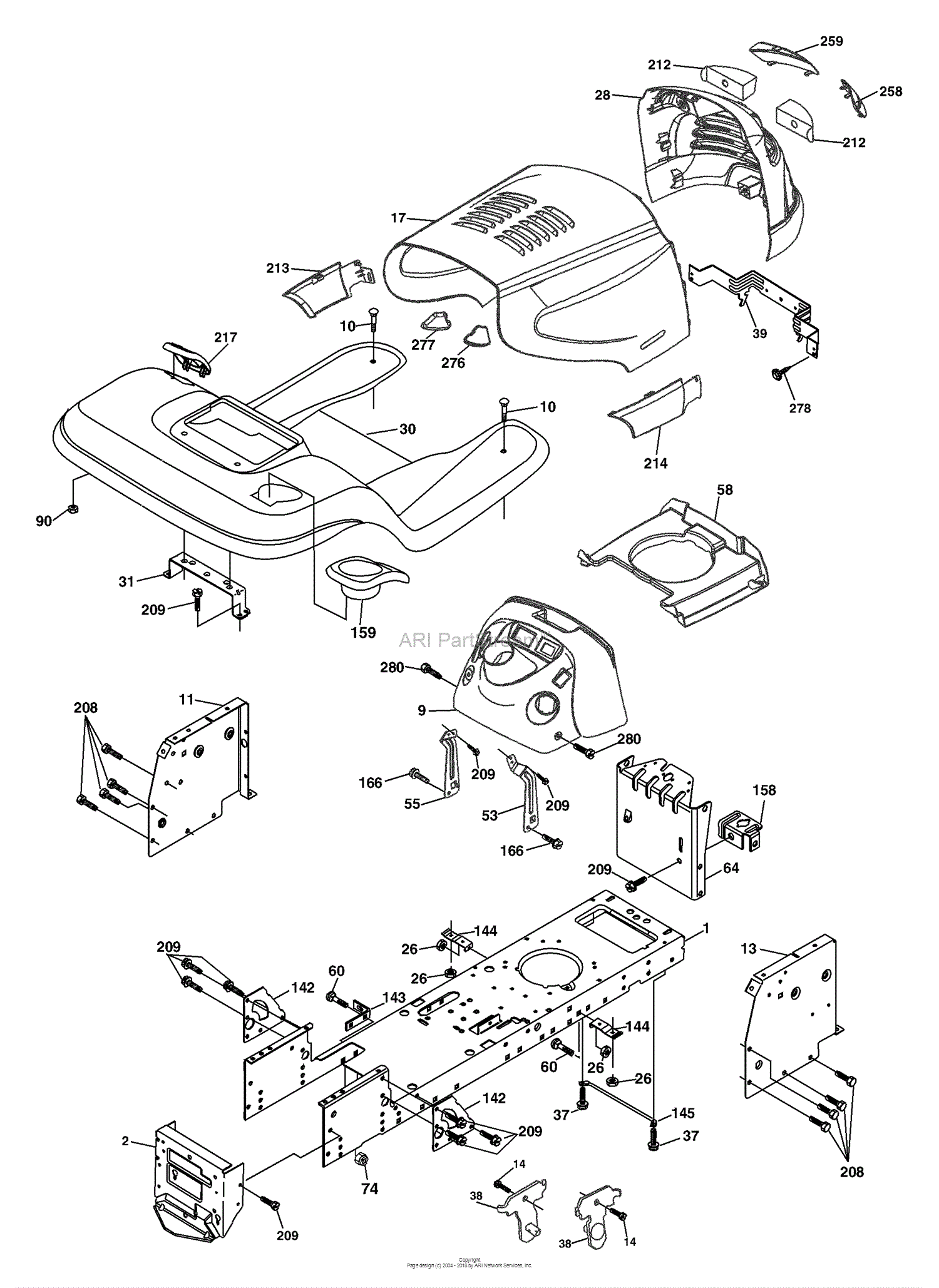 Husqvarna Yth 1542 Xp 954568465 2004 03 Parts Diagram For Chassis