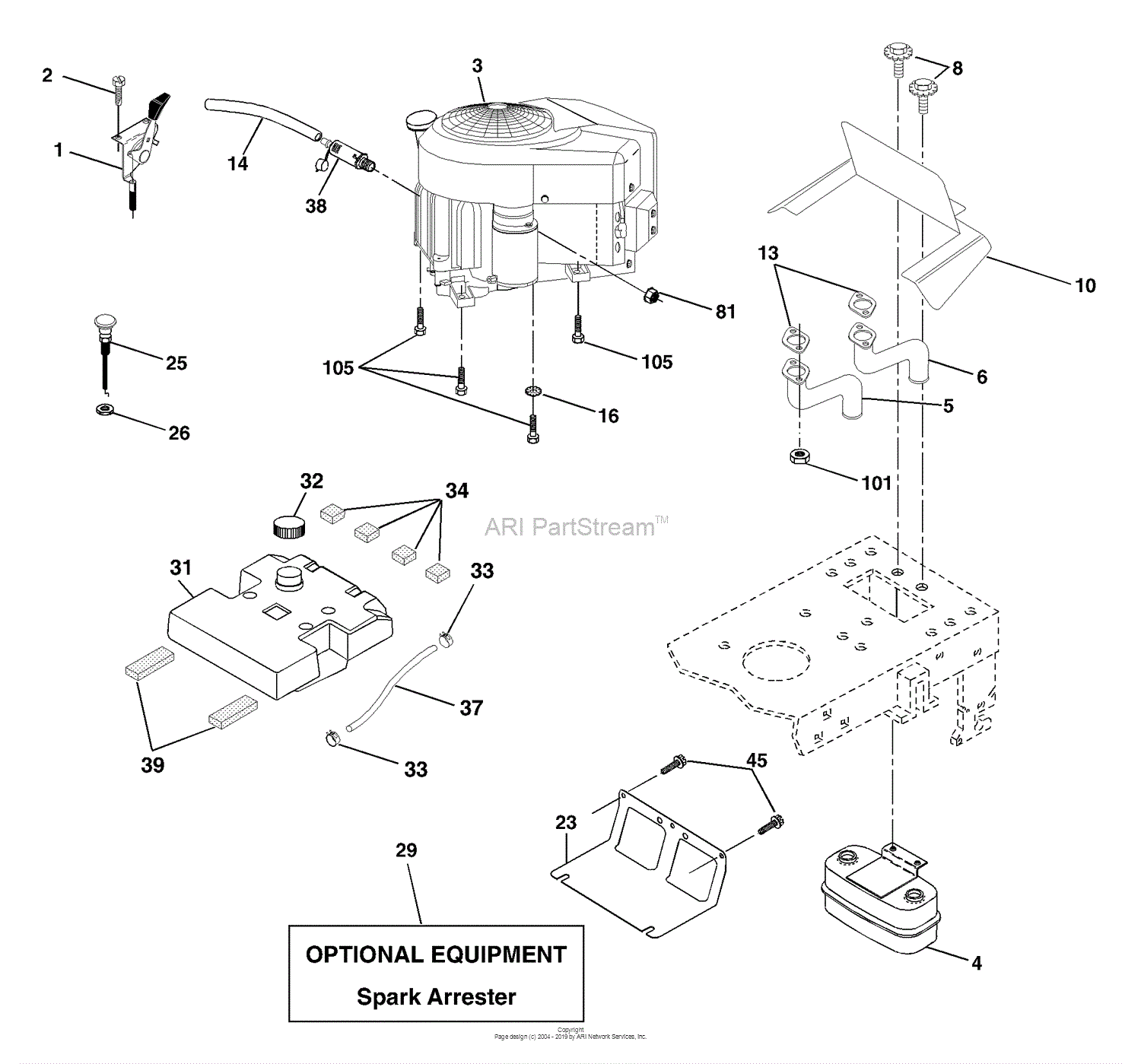 Husqvarna YTH 1542 XPC (954567253) (2001-12) Parts Diagram for Engine