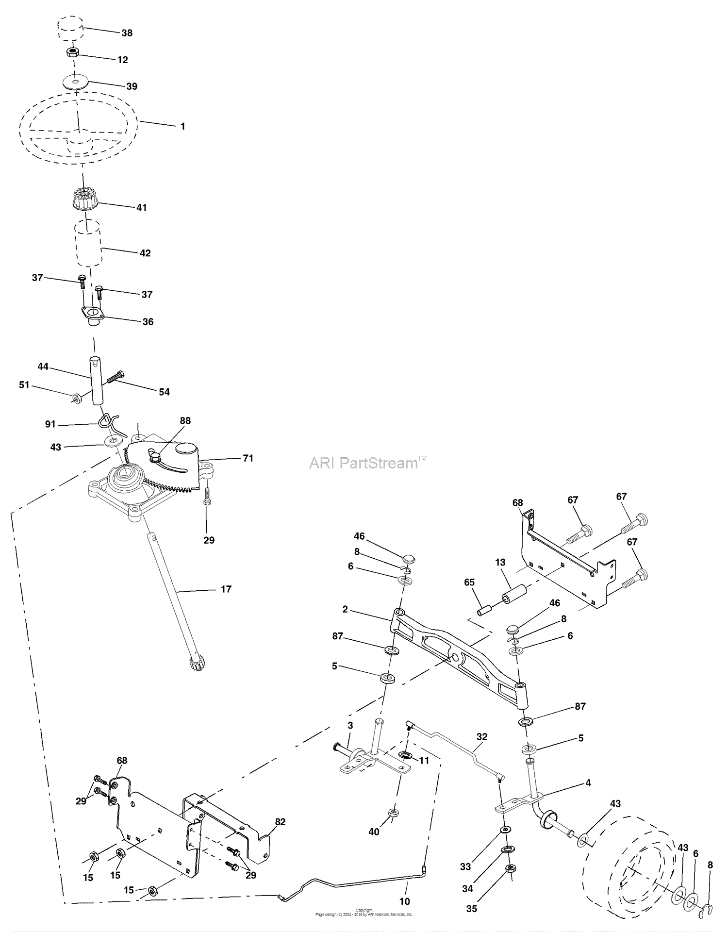 Husqvarna YTH 1542 XPE (954567253) (2002-02) Parts Diagram for Steering ...