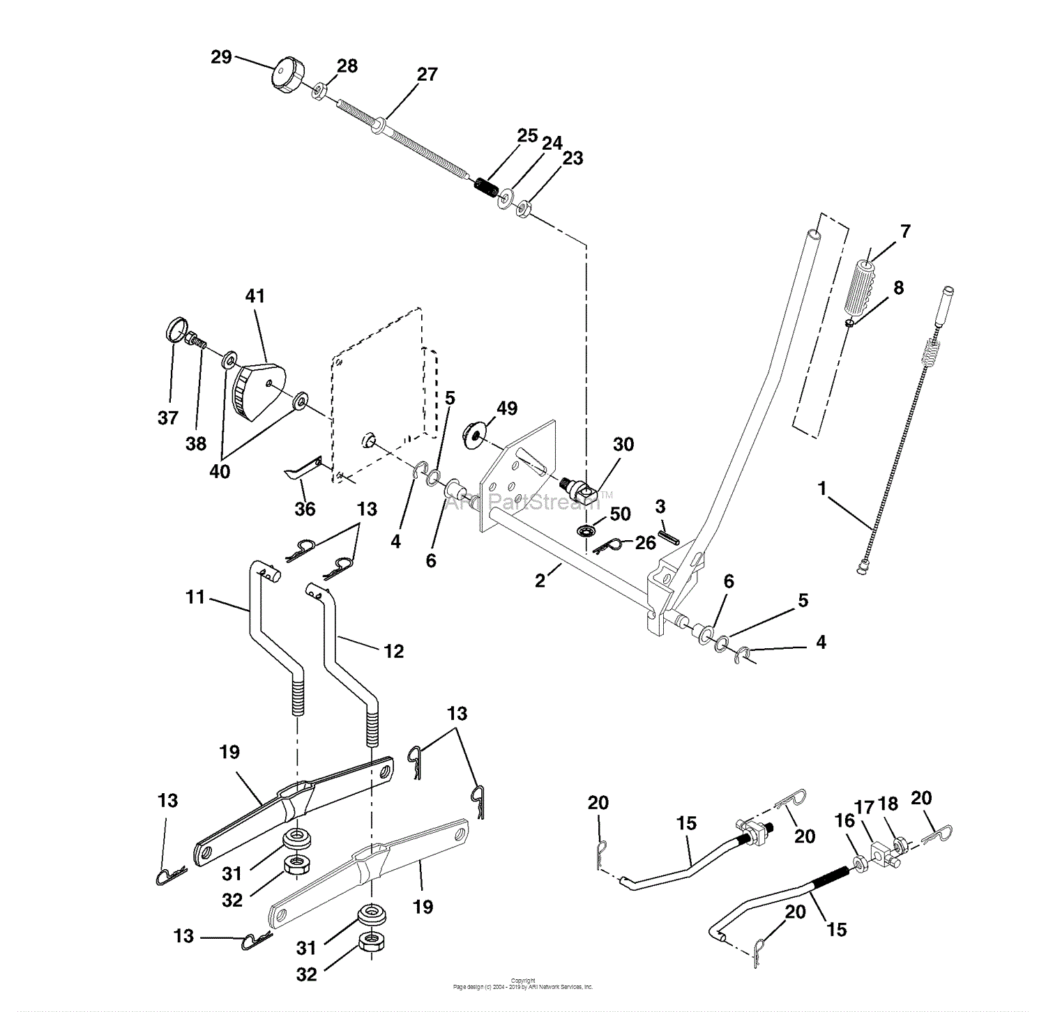 Husqvarna YTH 1542 XPF (954567253) (2002-02) Parts Diagram for Mower Lift