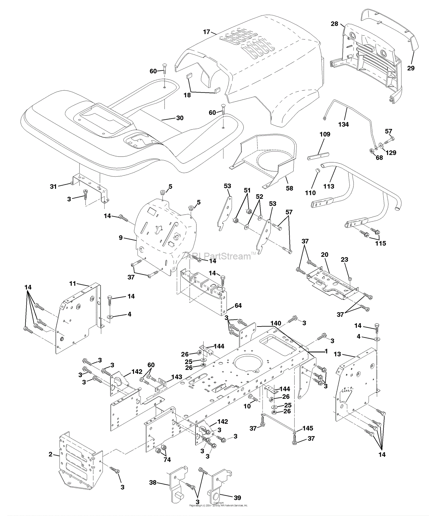 Husqvarna YTH 160 (954140008B) (1998-07) Parts Diagram for Chassis And ...