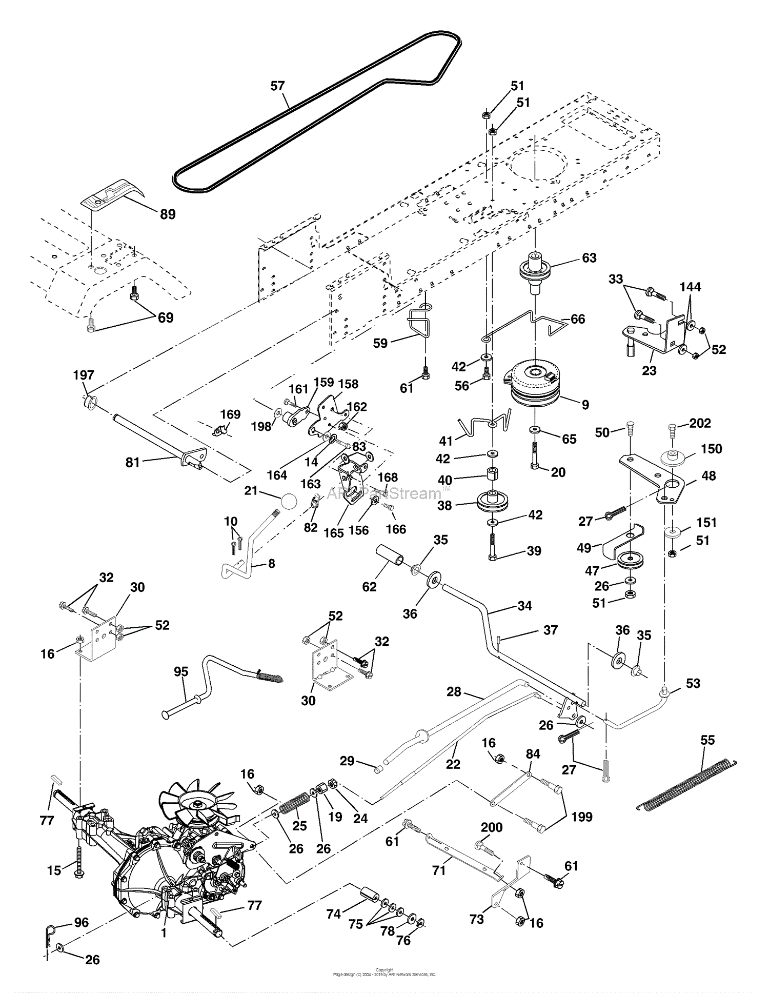 Husqvarna YTH 1746 A (954567055) (2000-11) Parts Diagram for Drive